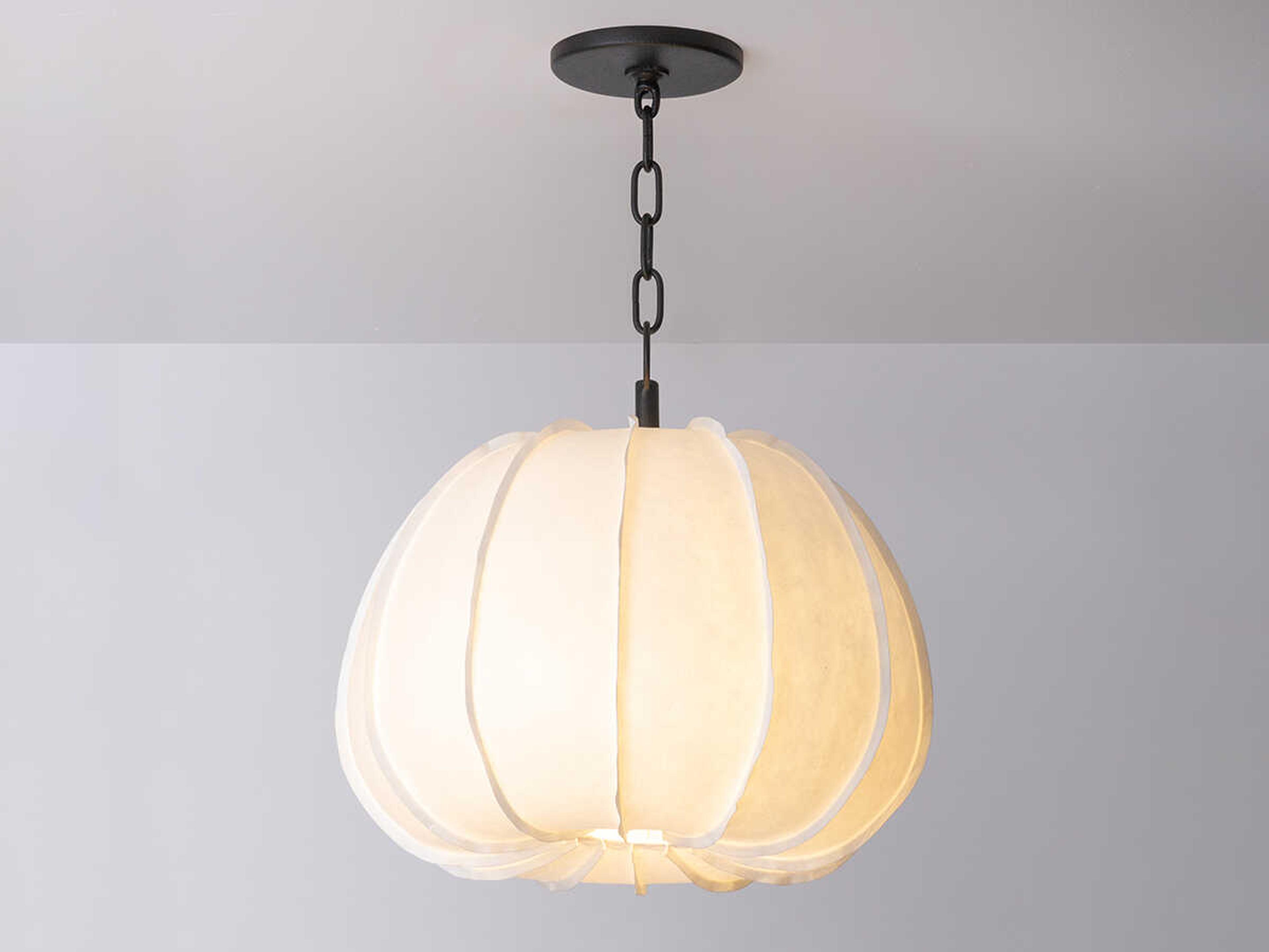 Troy Lighting Bayu 1-Light Forged Iron White Round Pendant
