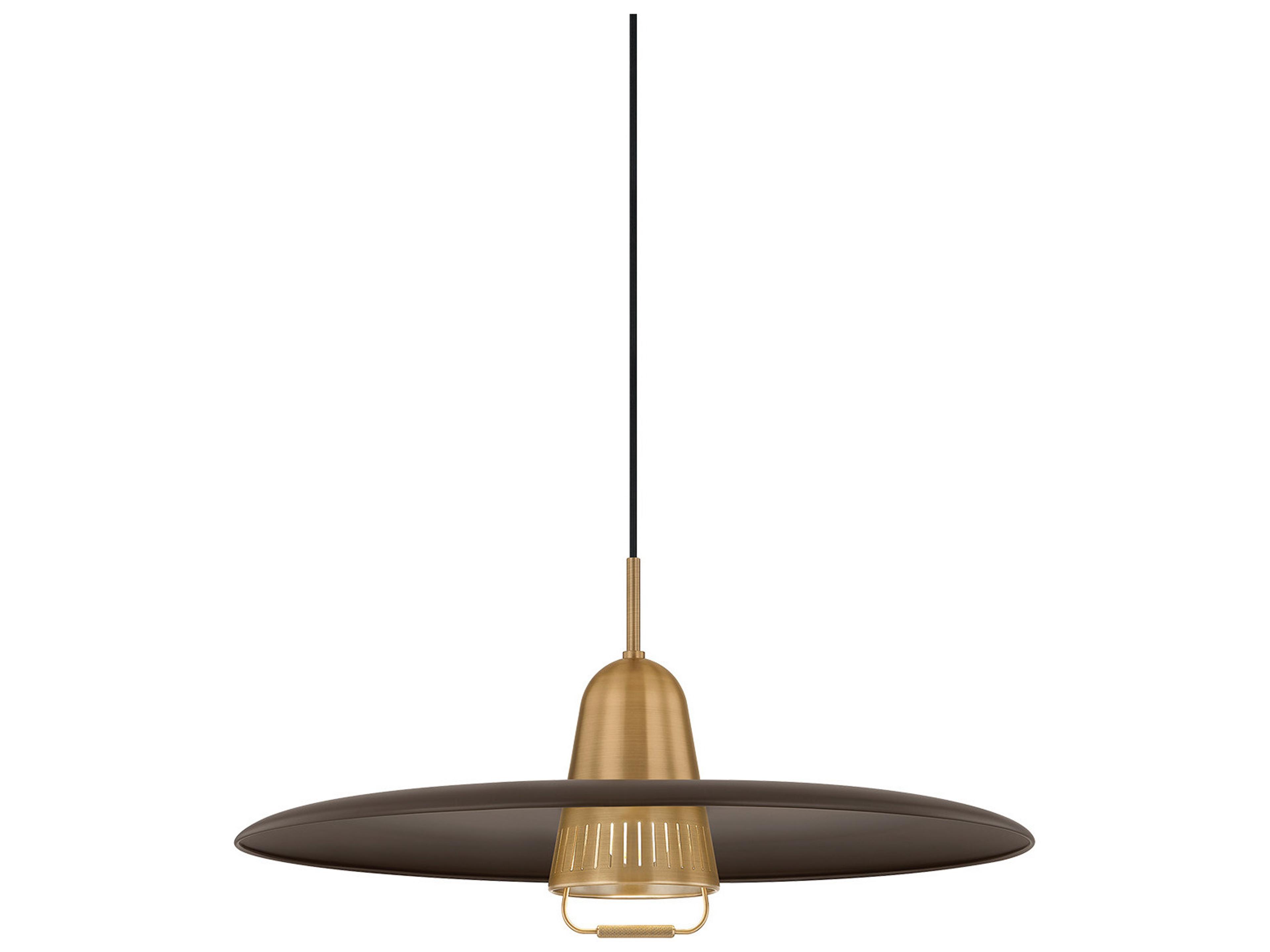 Pacific Gilroy 1-Light Patina Brass Bronze Round Pendant