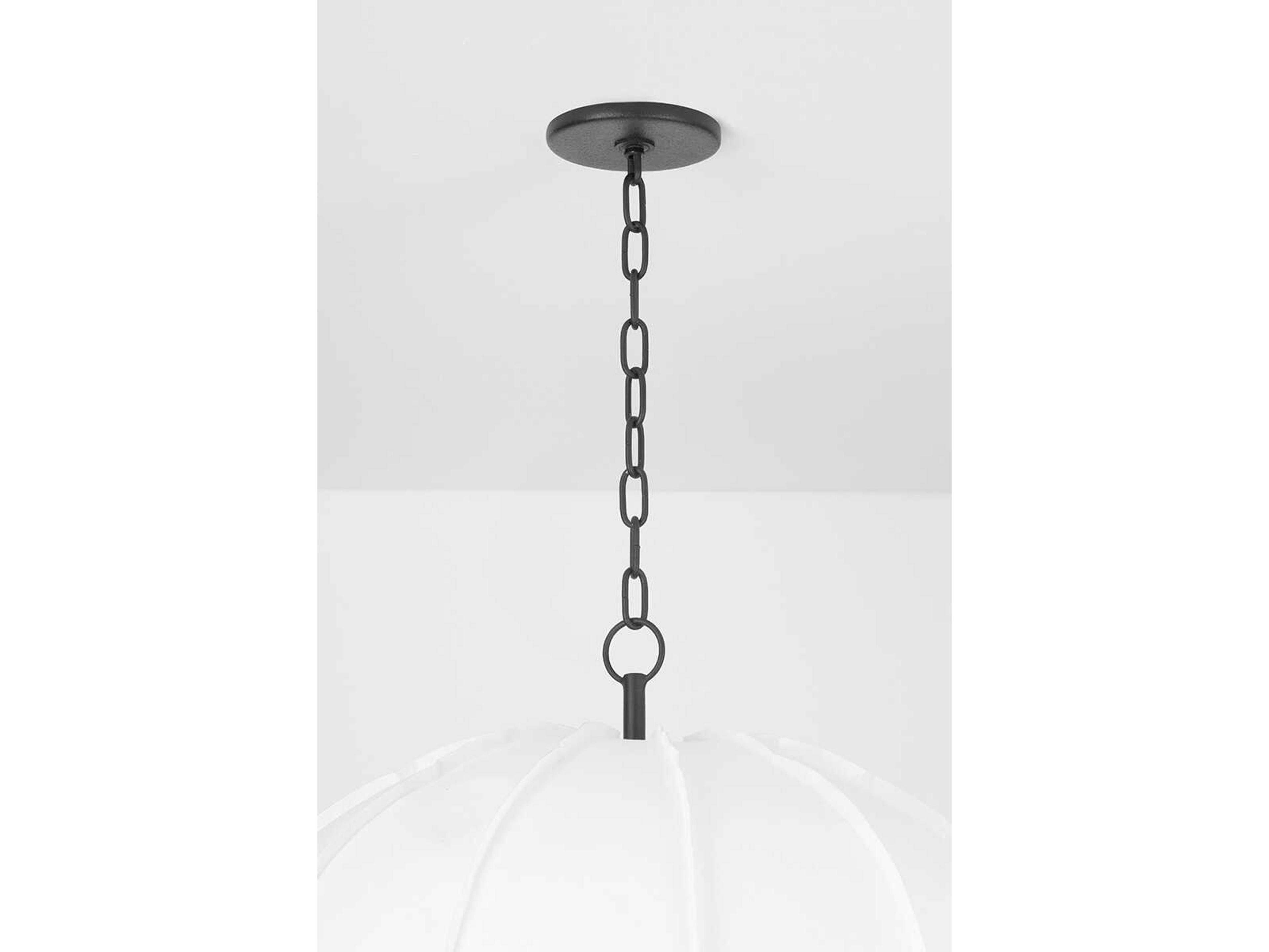 Troy Lighting Bayu 1-Light Forged Iron White Round Pendant