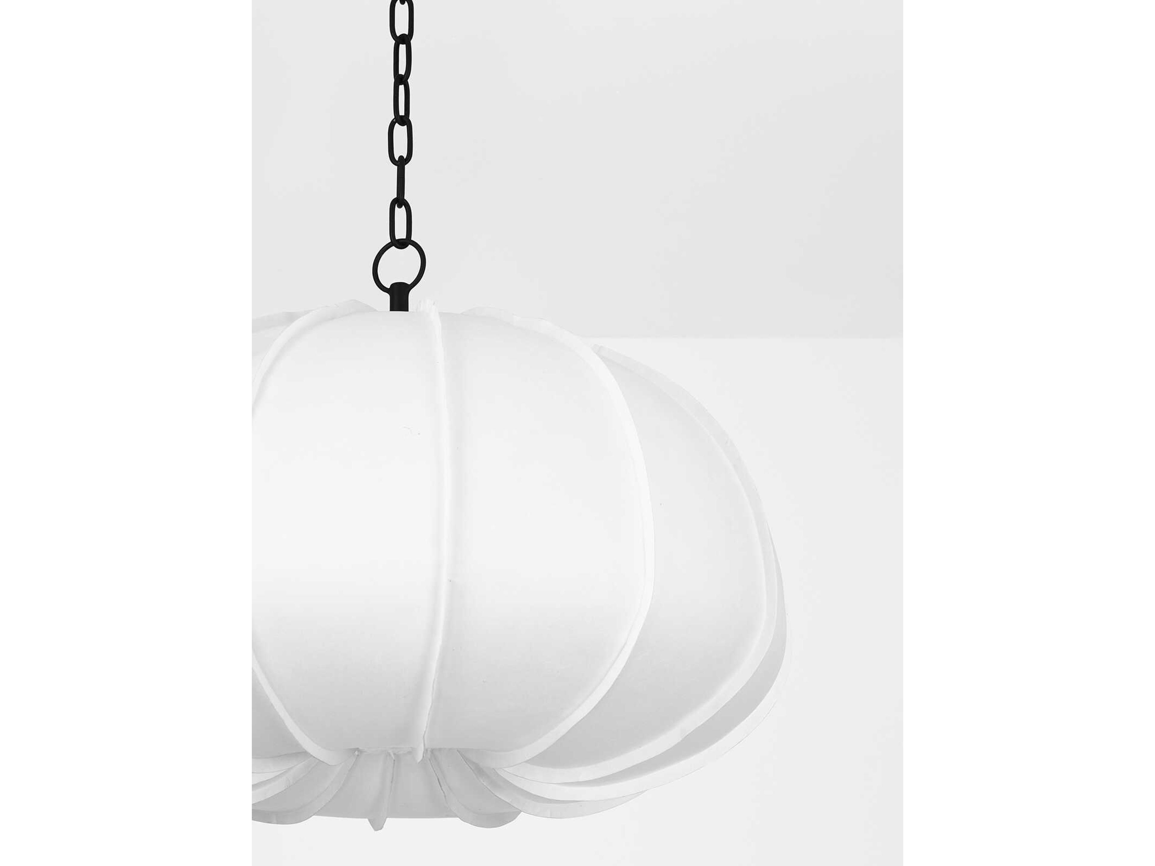 Troy Lighting Bayu 1-Light Forged Iron White Round Pendant