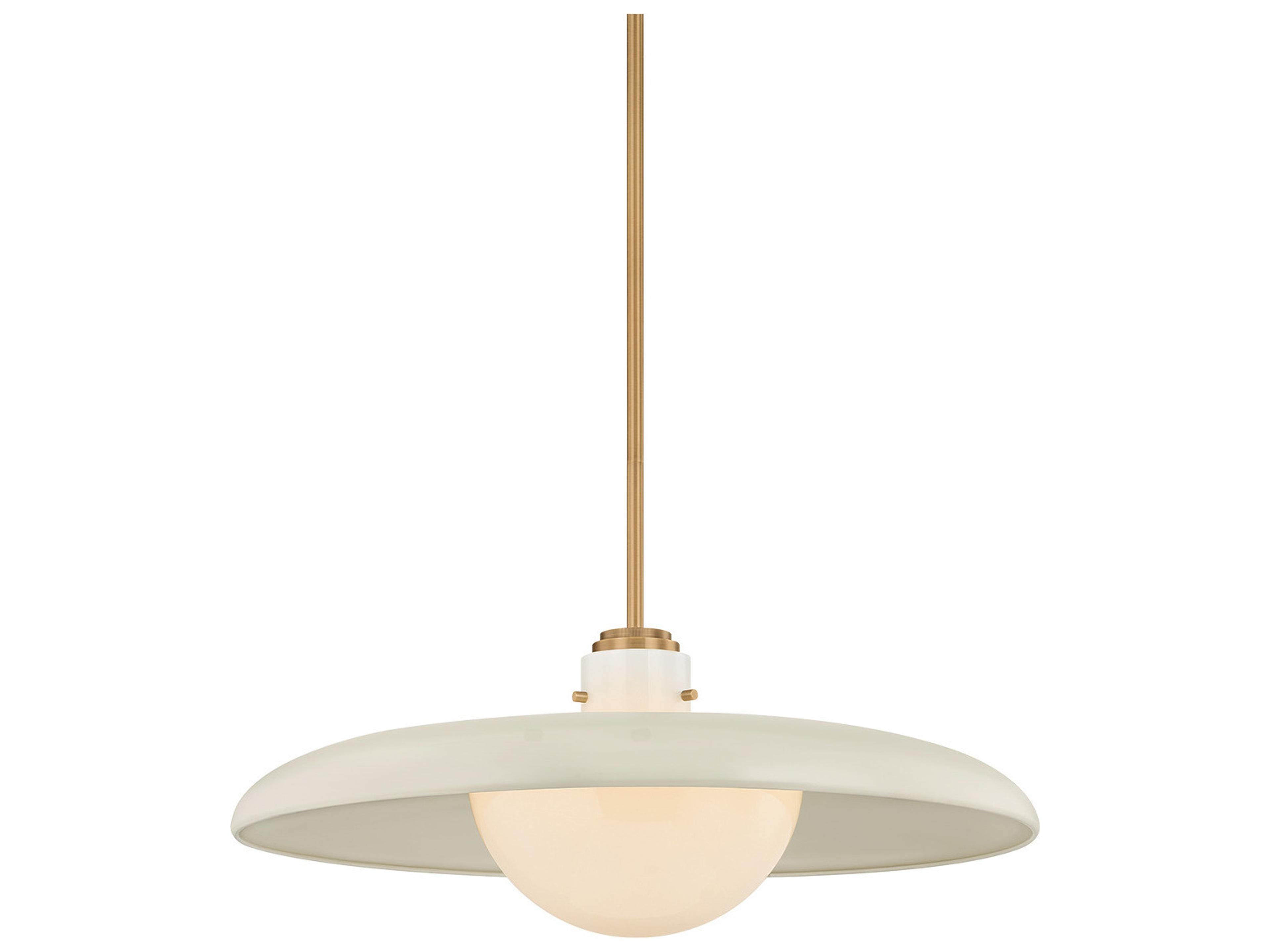 Gustavo 1-Light Off White Bowl Round Pendant