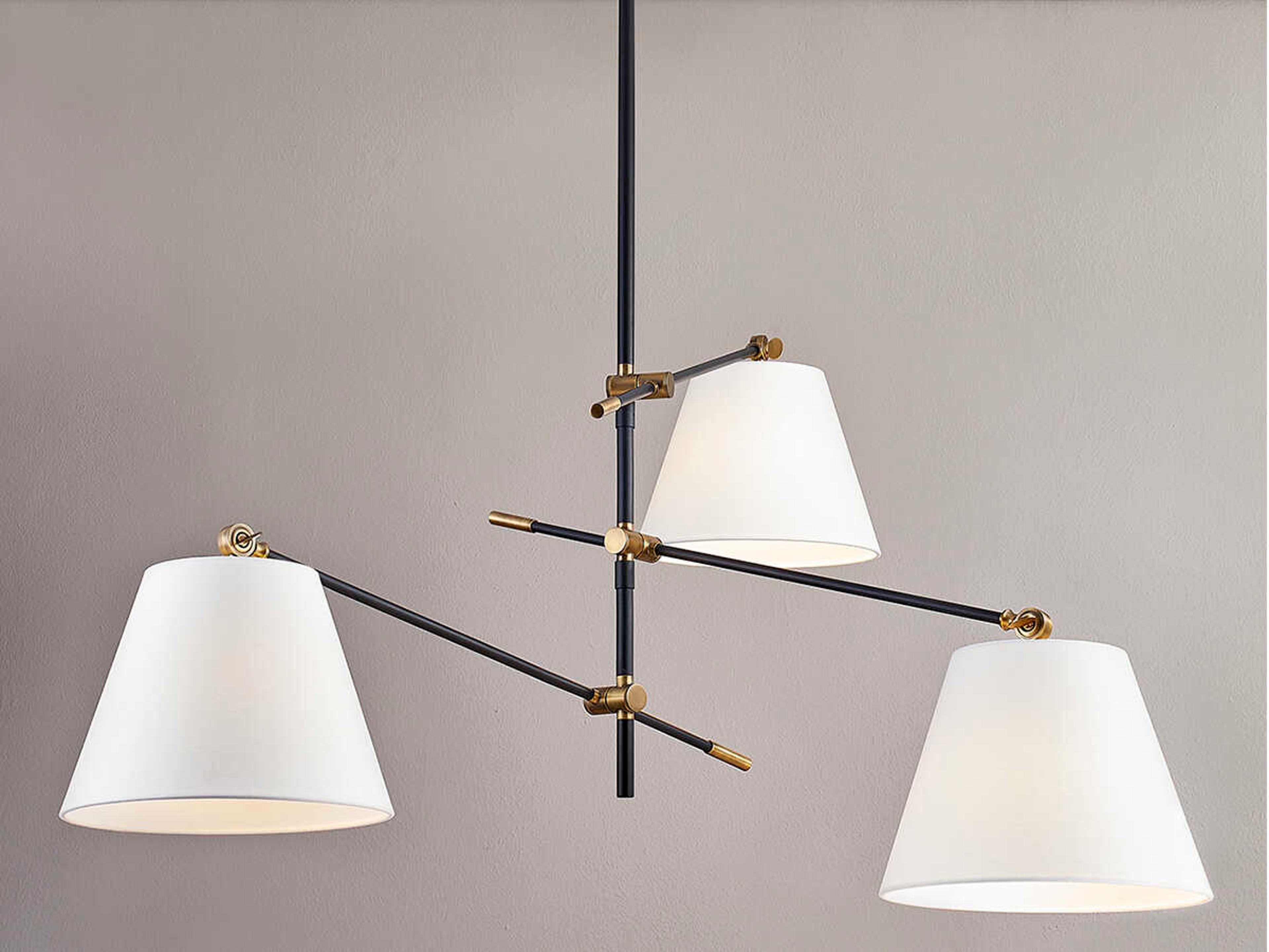 Troy Lighting Navin 3-Light Patina Brass Black Empire Chandelier