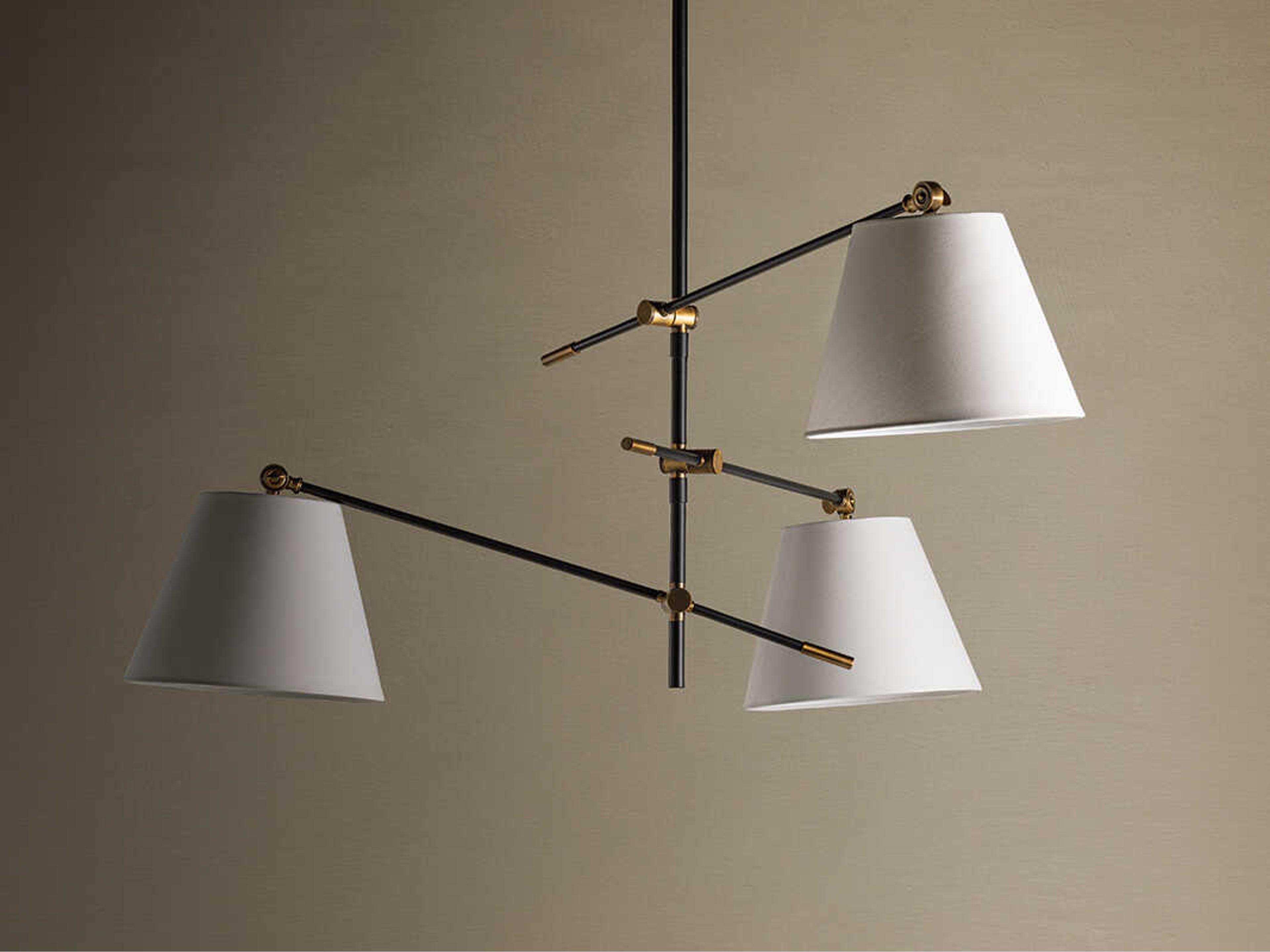 Troy Lighting Navin 3-Light Patina Brass Black Empire Chandelier