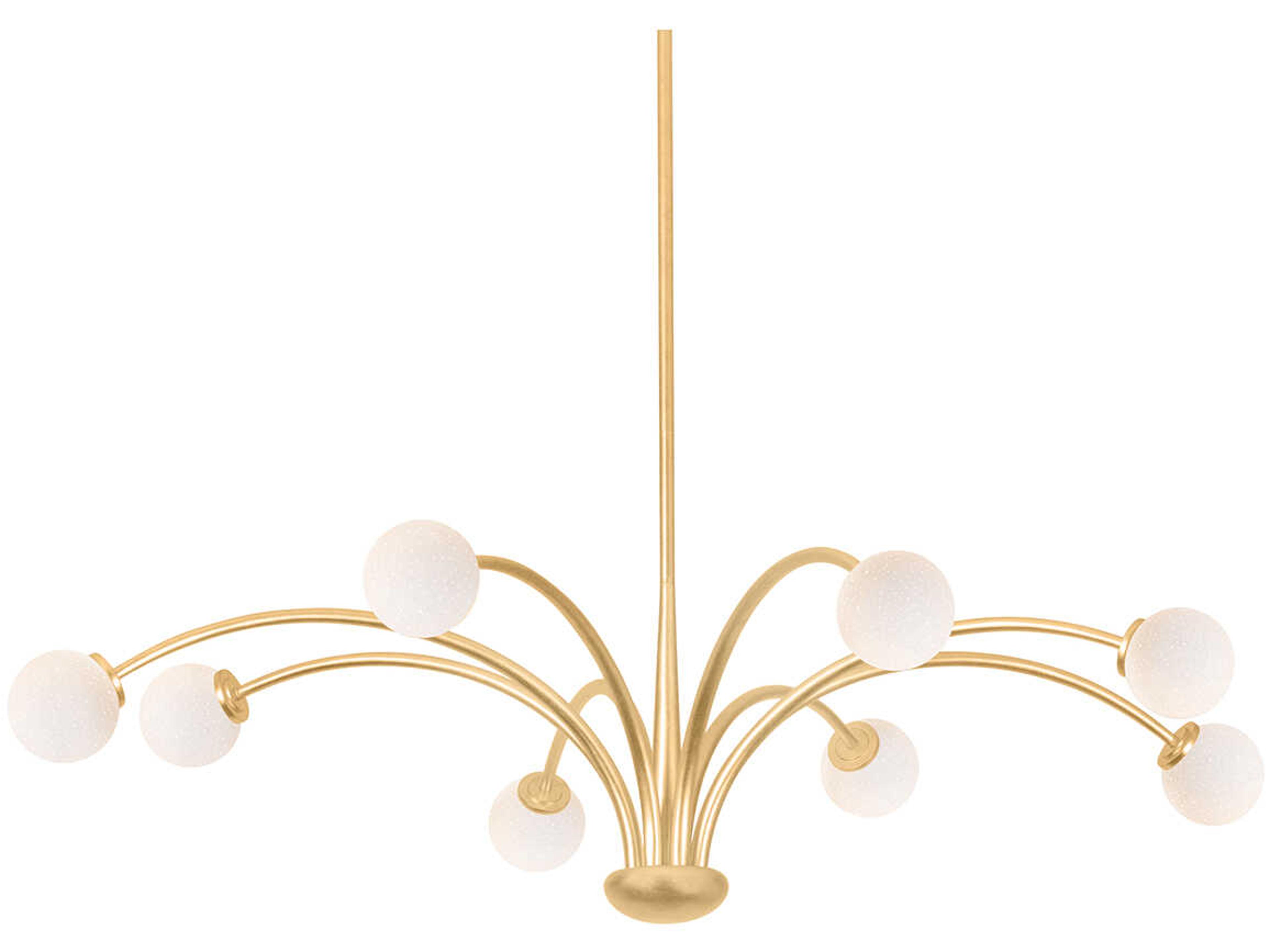 Orinda 8-Light Vintage Gold Leaf Globe Chandelier