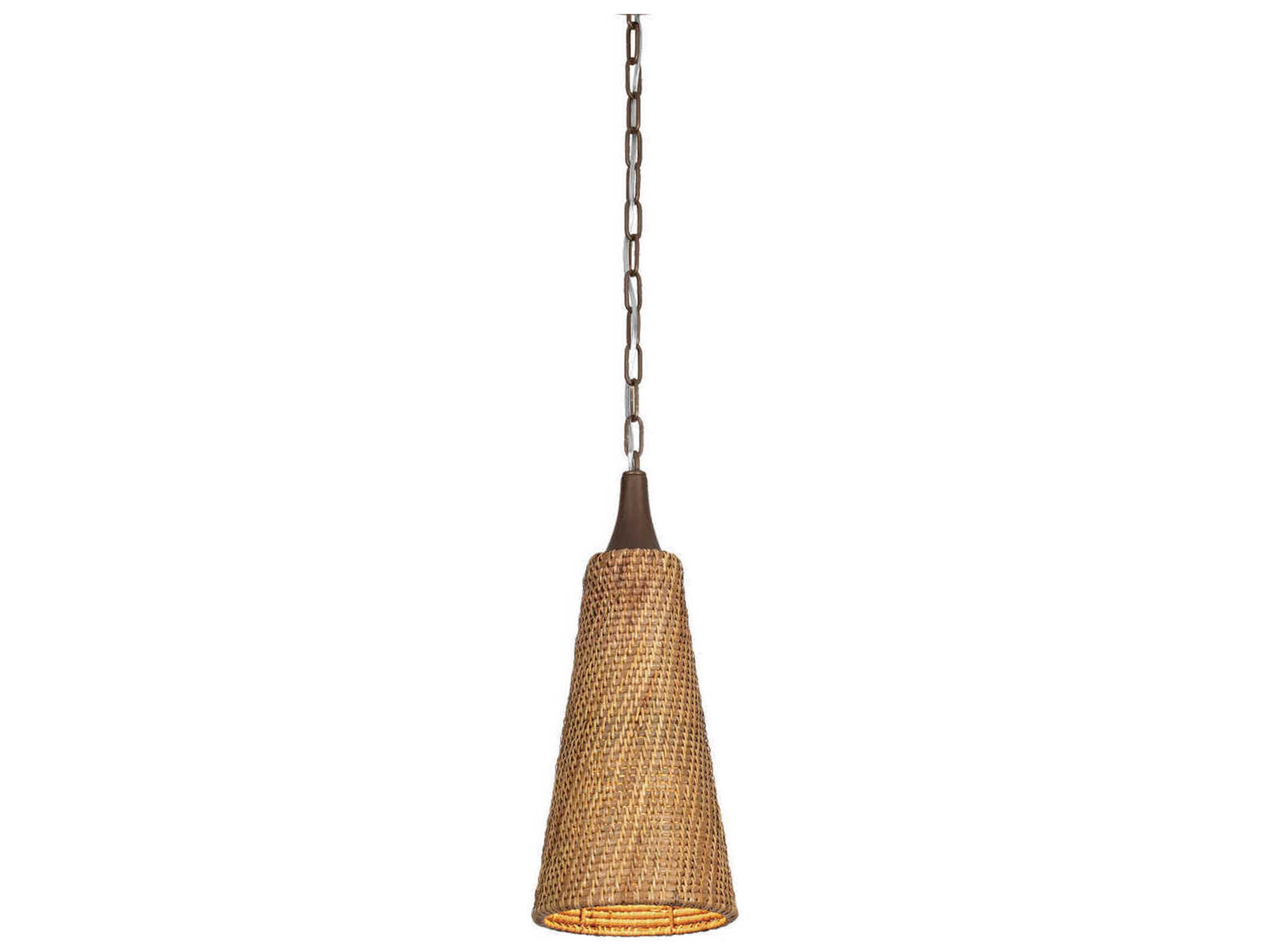 Troy Lighting Kenzo 1-Light Bronze Leaf Brown Mini Pendant