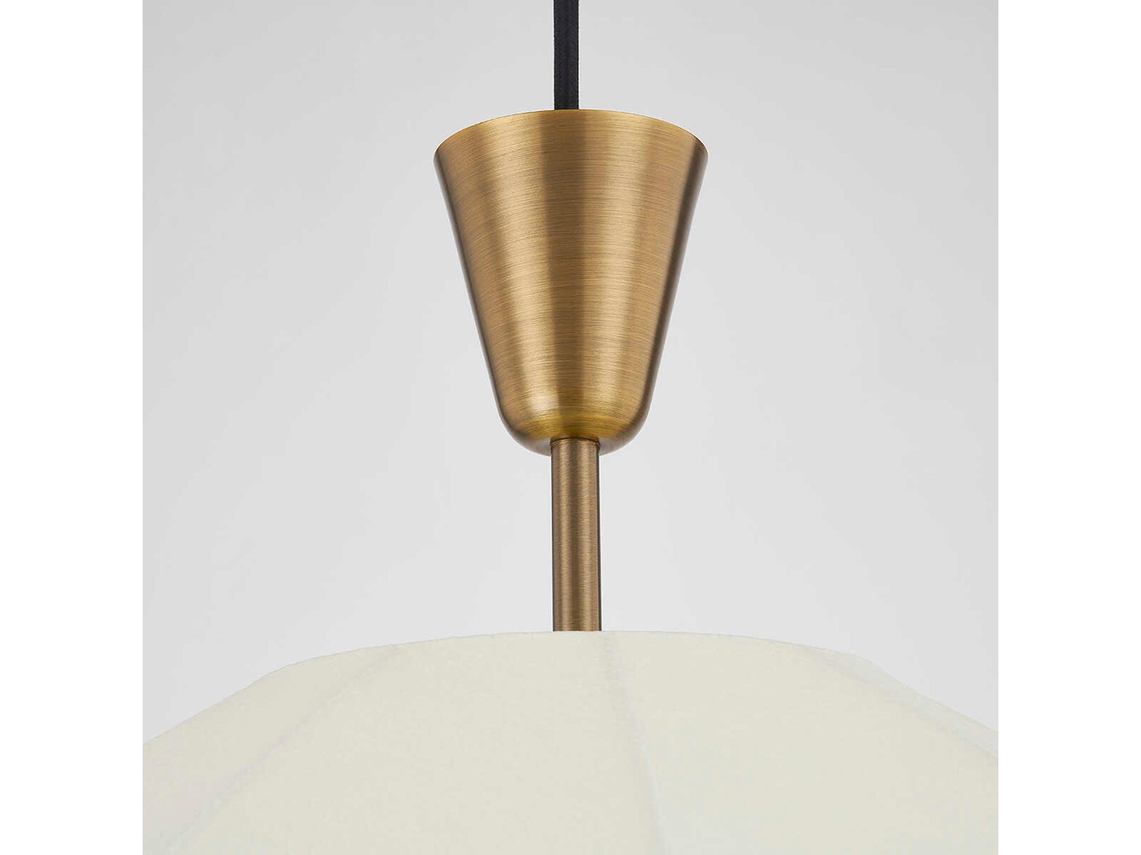 Troy Lighting Arden 1-Light Patina Brass White Lantern Pendant