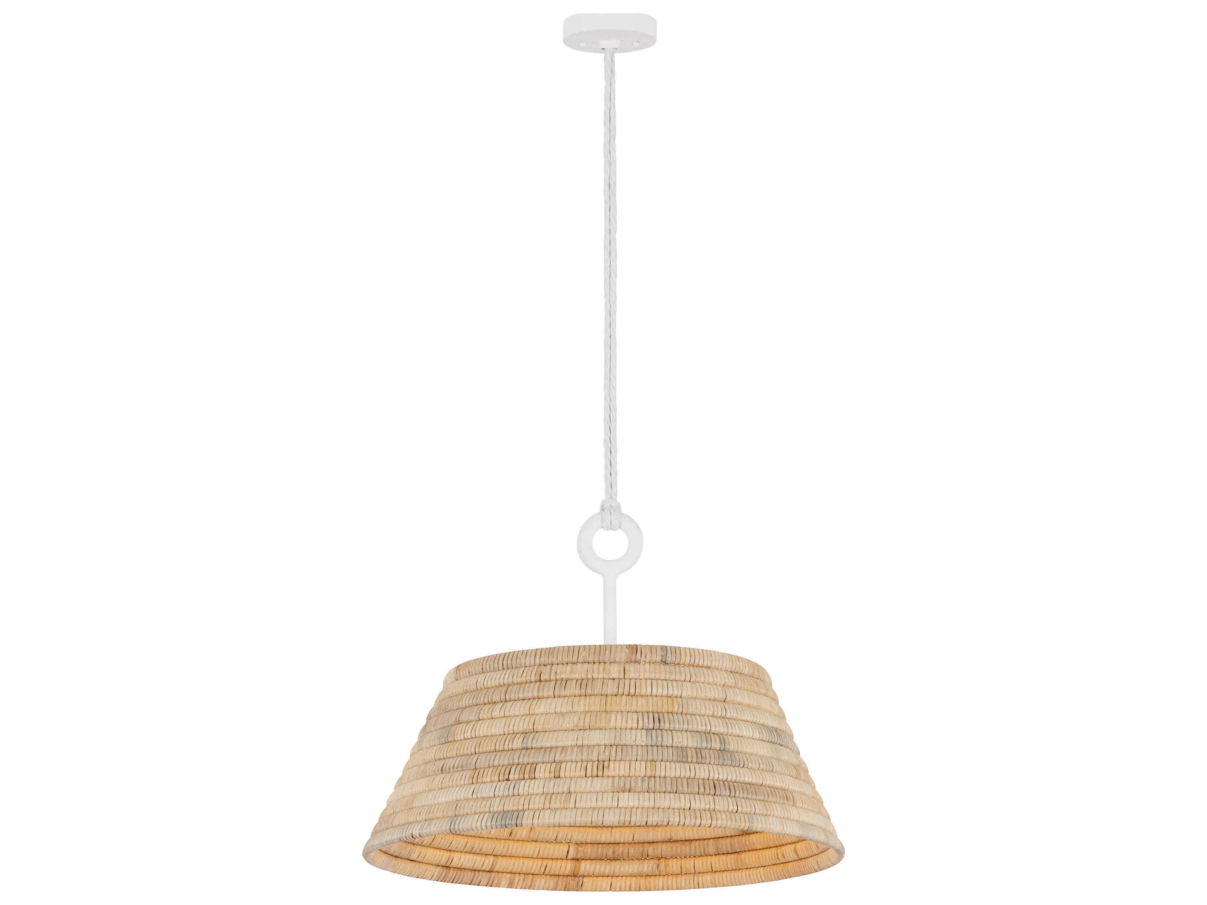 Sequoia 1-Light Gesso White Drum Pendant