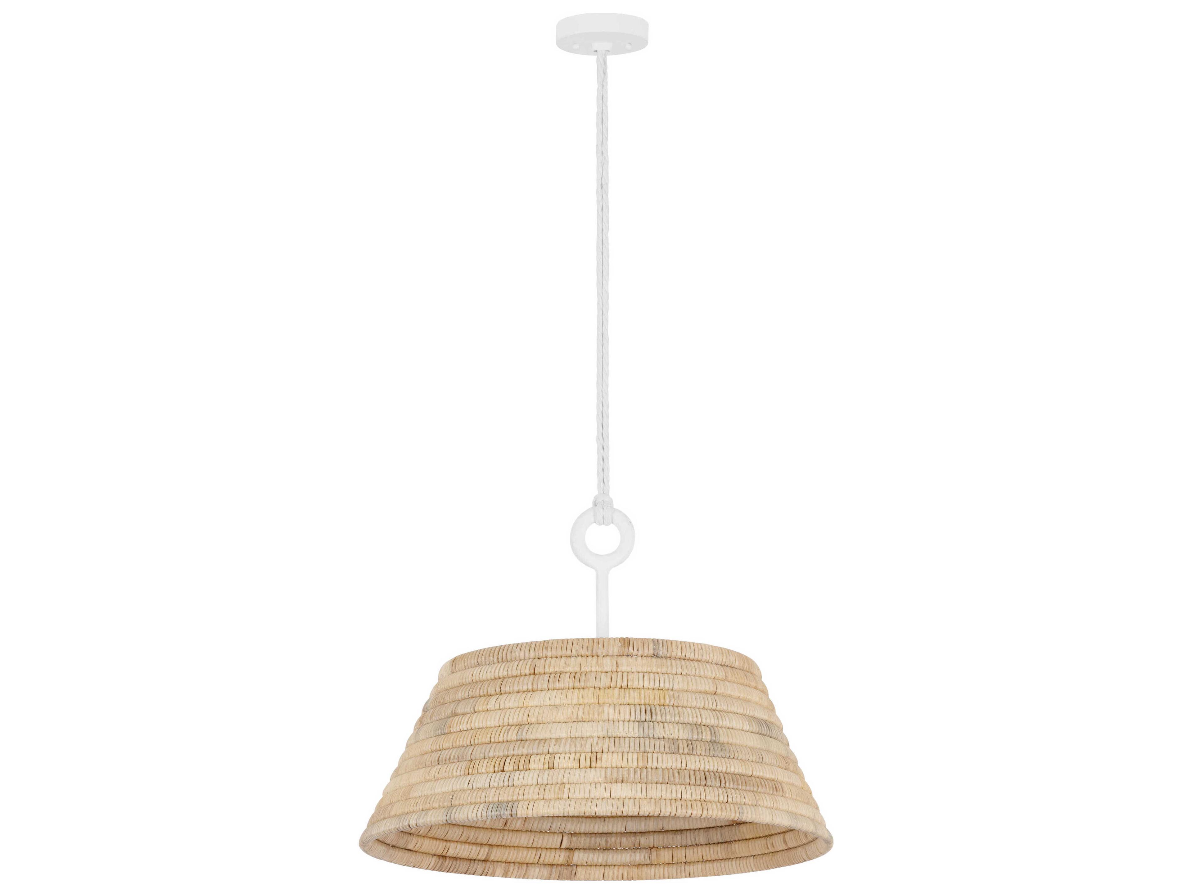 Troy Lighting Sequoia 1-Light Gesso White Drum Pendant
