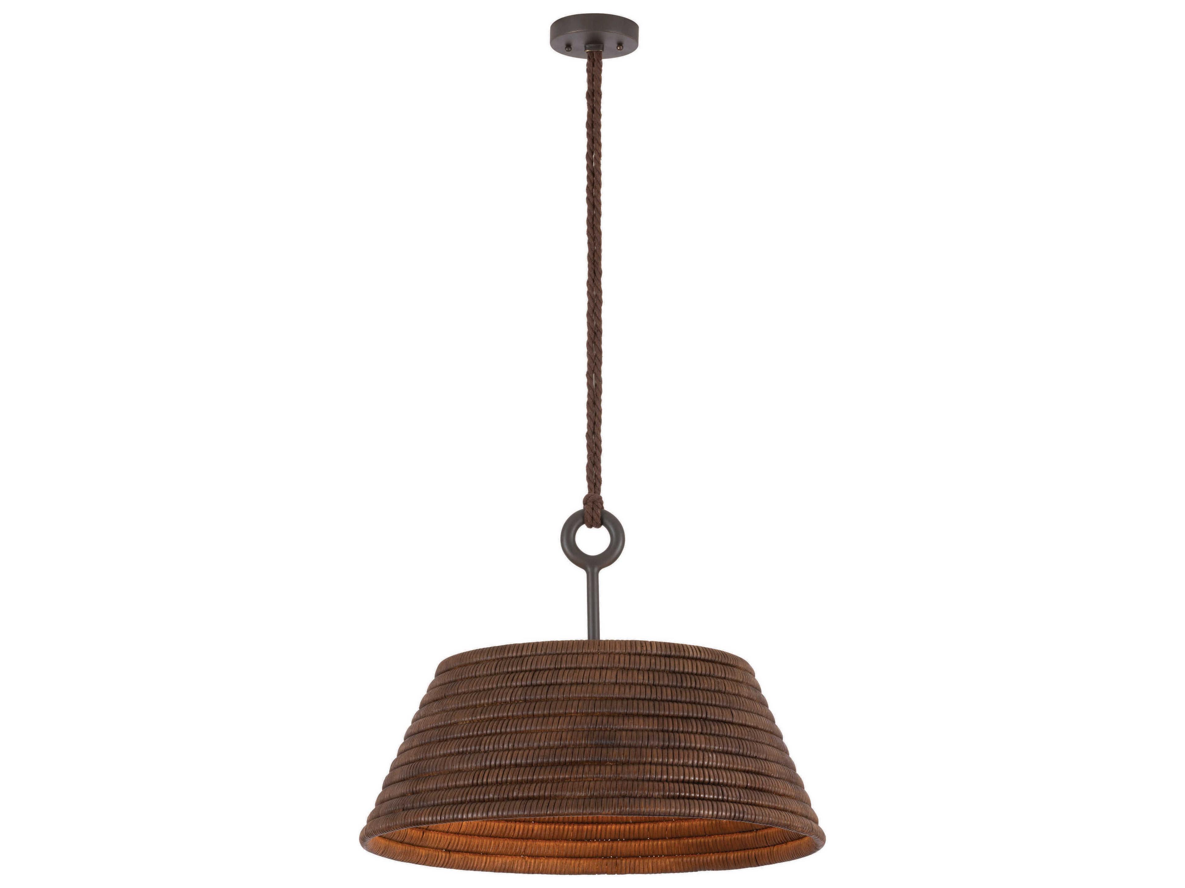 Sequoia 1-Light Textured Bronze Drum Pendant