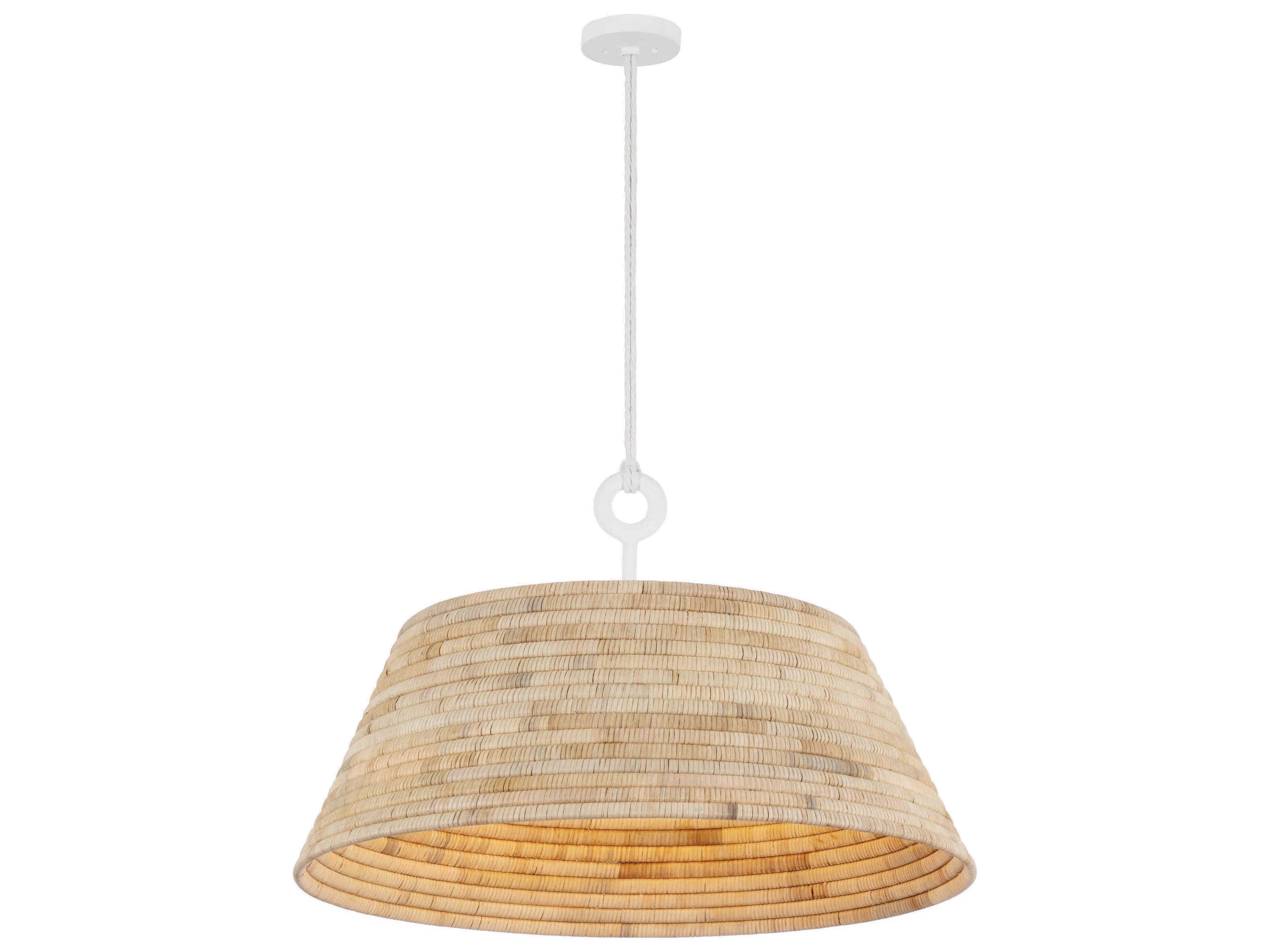 Sequoia 1-Light Gesso White Drum Pendant
