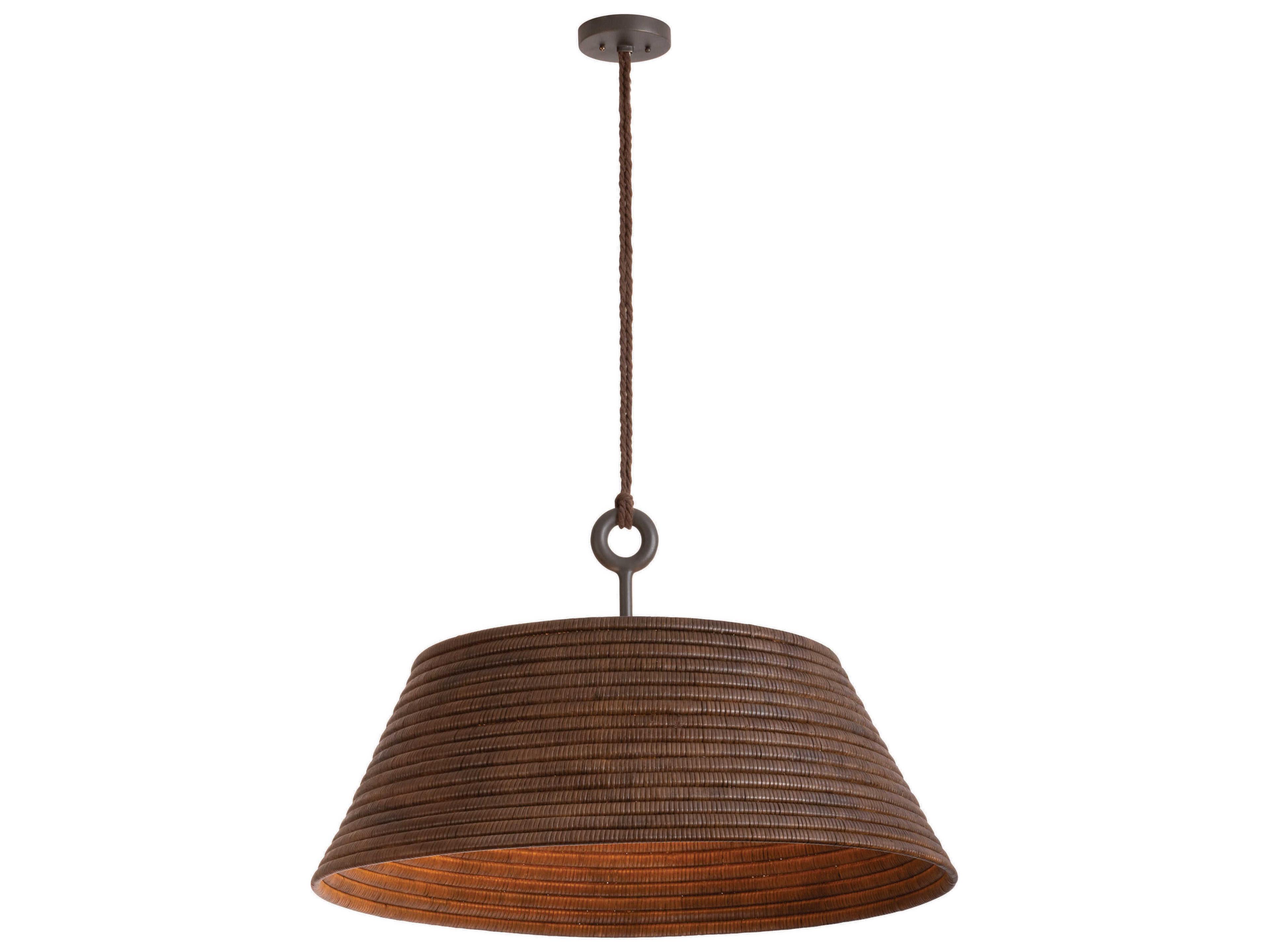 Sequoia 1-Light Textured Bronze Drum Pendant