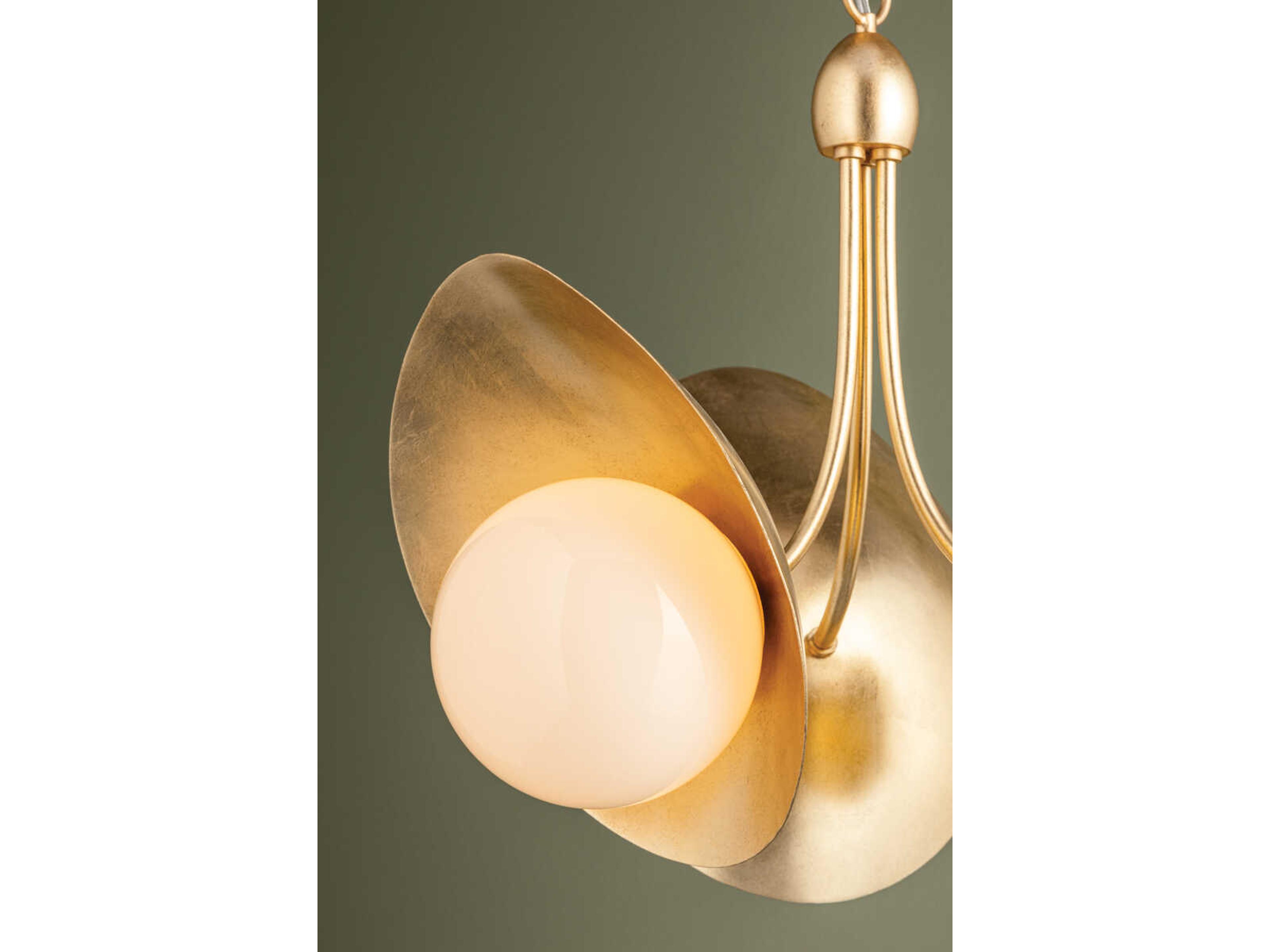 Troy Lighting Olson 3-Light Vintage Gold Leaf Globe Chandelier