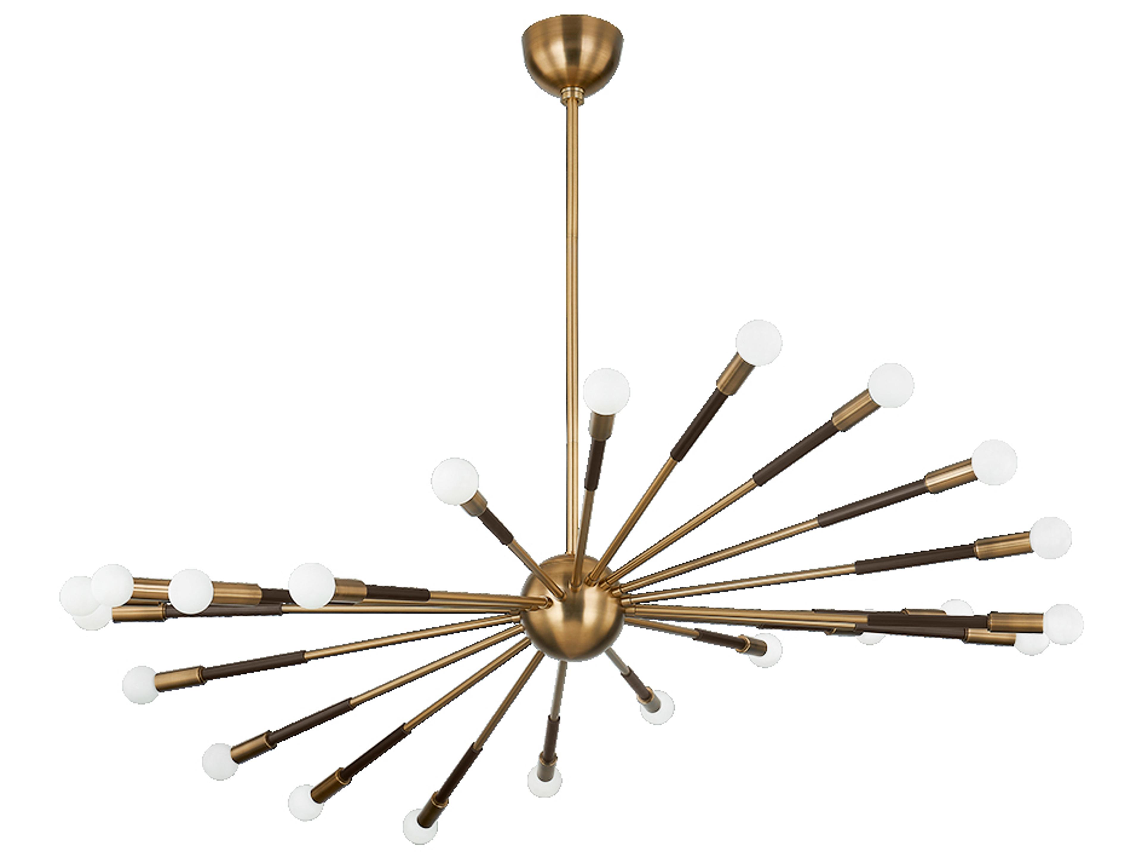 Obie 22-Light Patina Brass Bronze Sputnik Chandelier