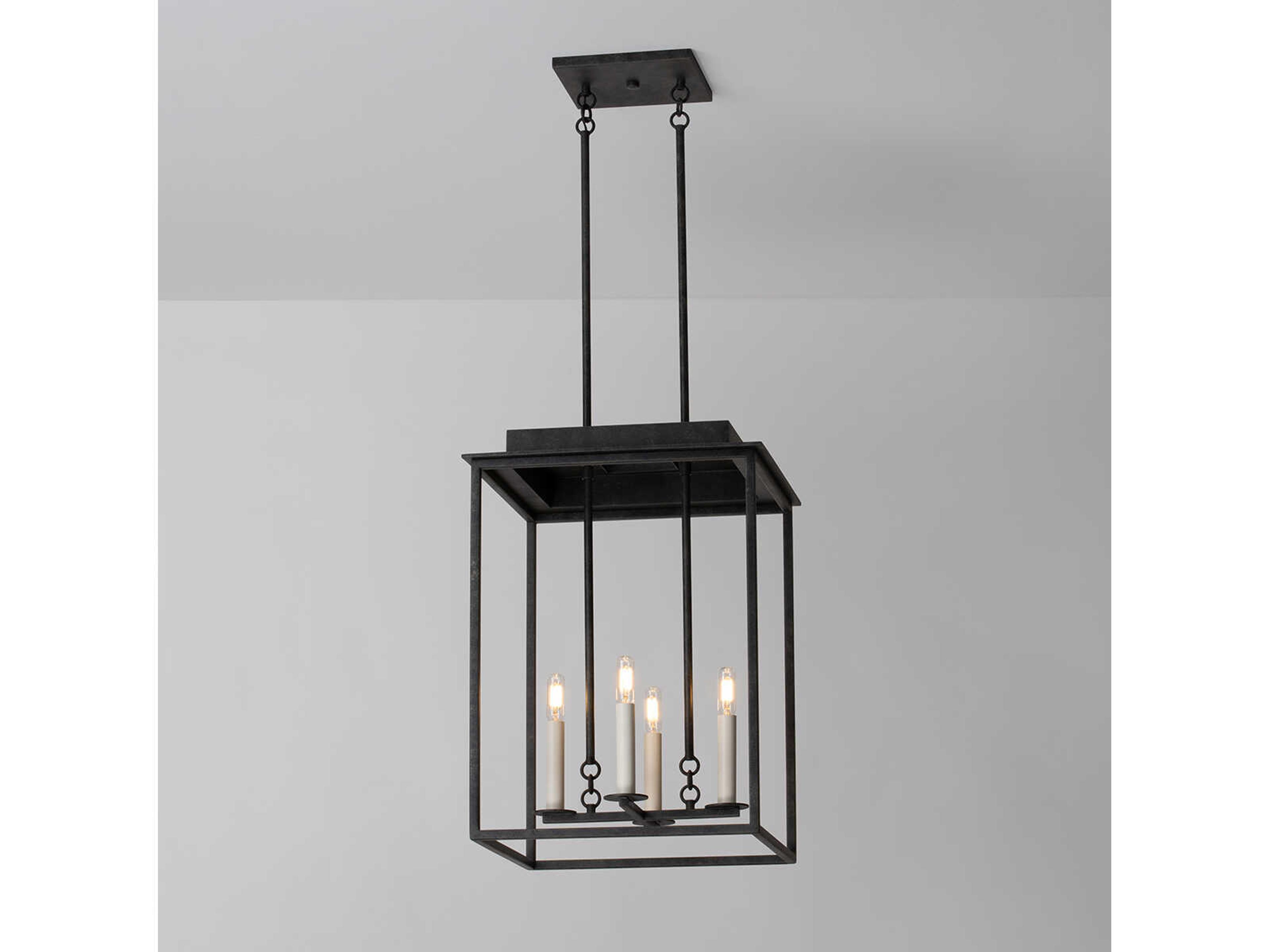 Troy Lighting Hart 4-Light French Iron Black Pendant