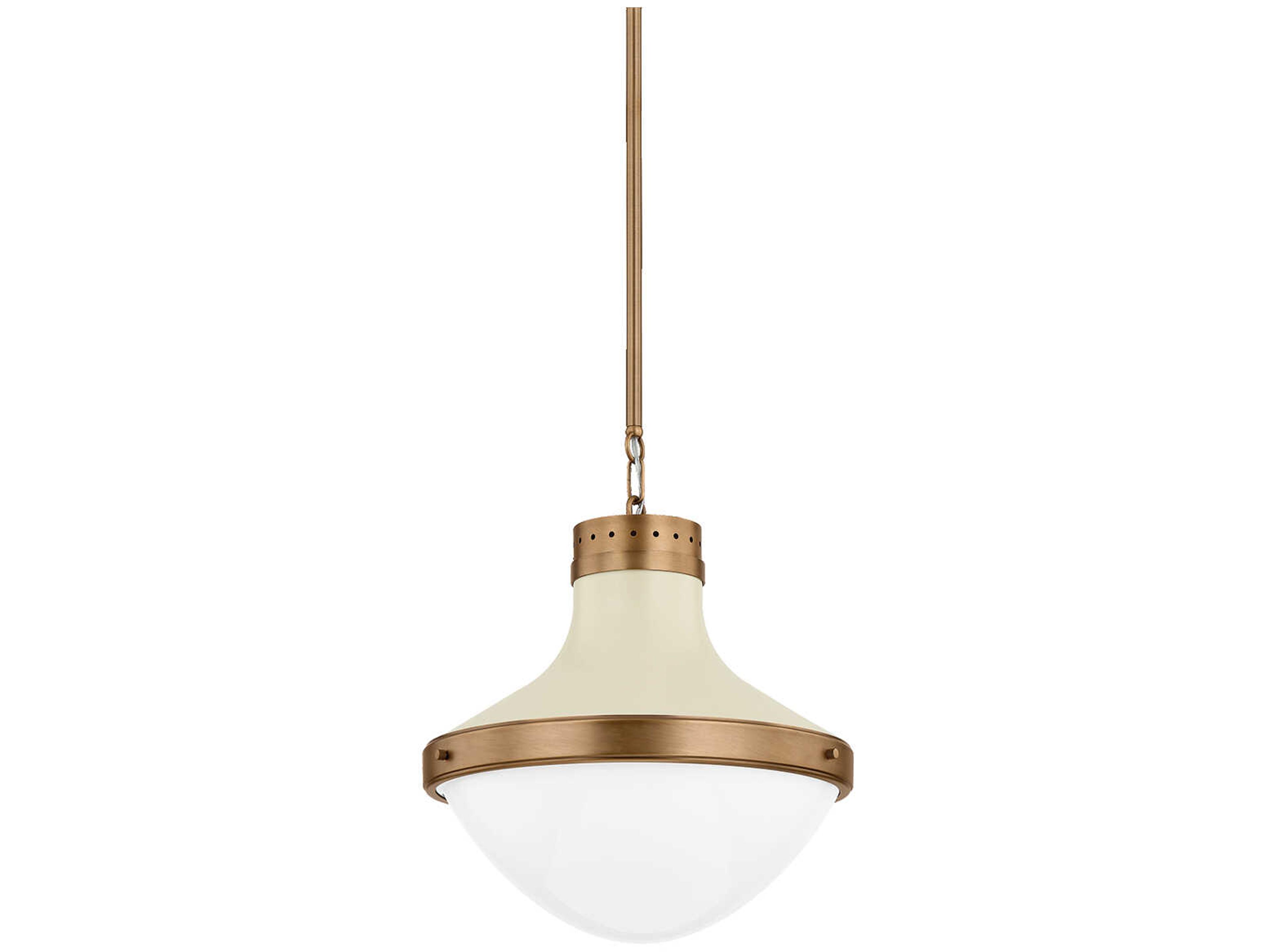Maxton 1-Light Patina Brass Soft Sand Bowl Pendant