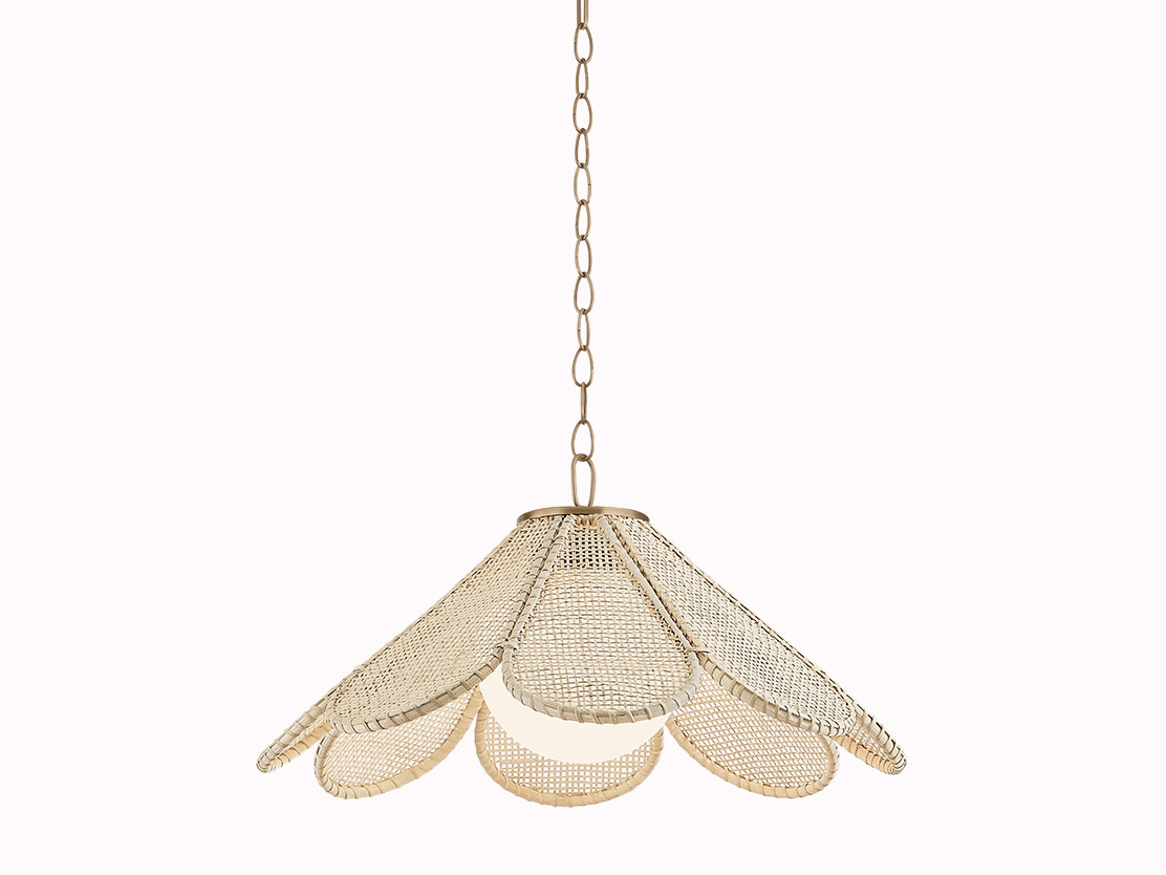 Petal 1-Light Patina Brass Globe Geometric Pendant