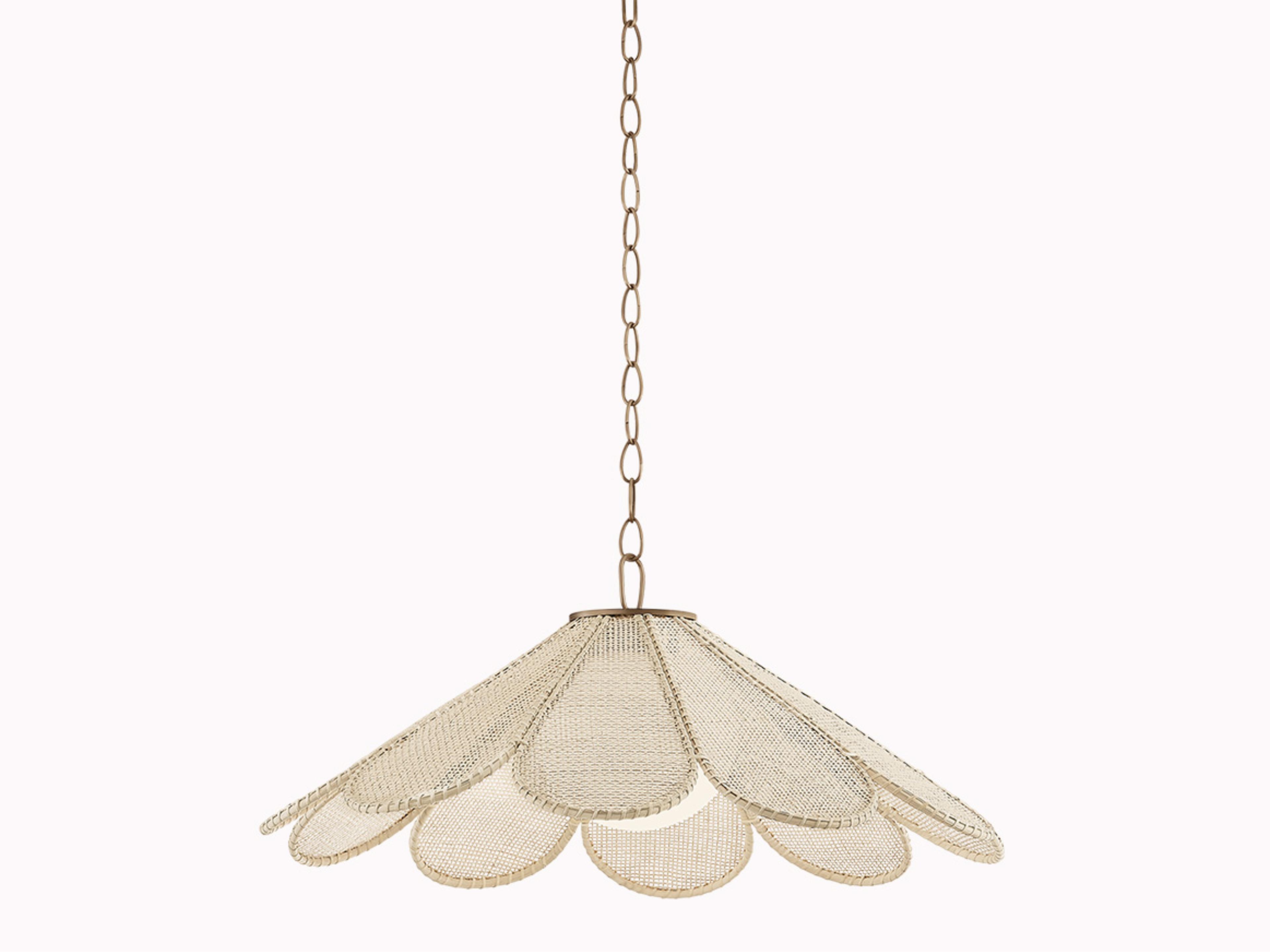 Petal 1-Light Patina Brass Globe Geometric Pendant