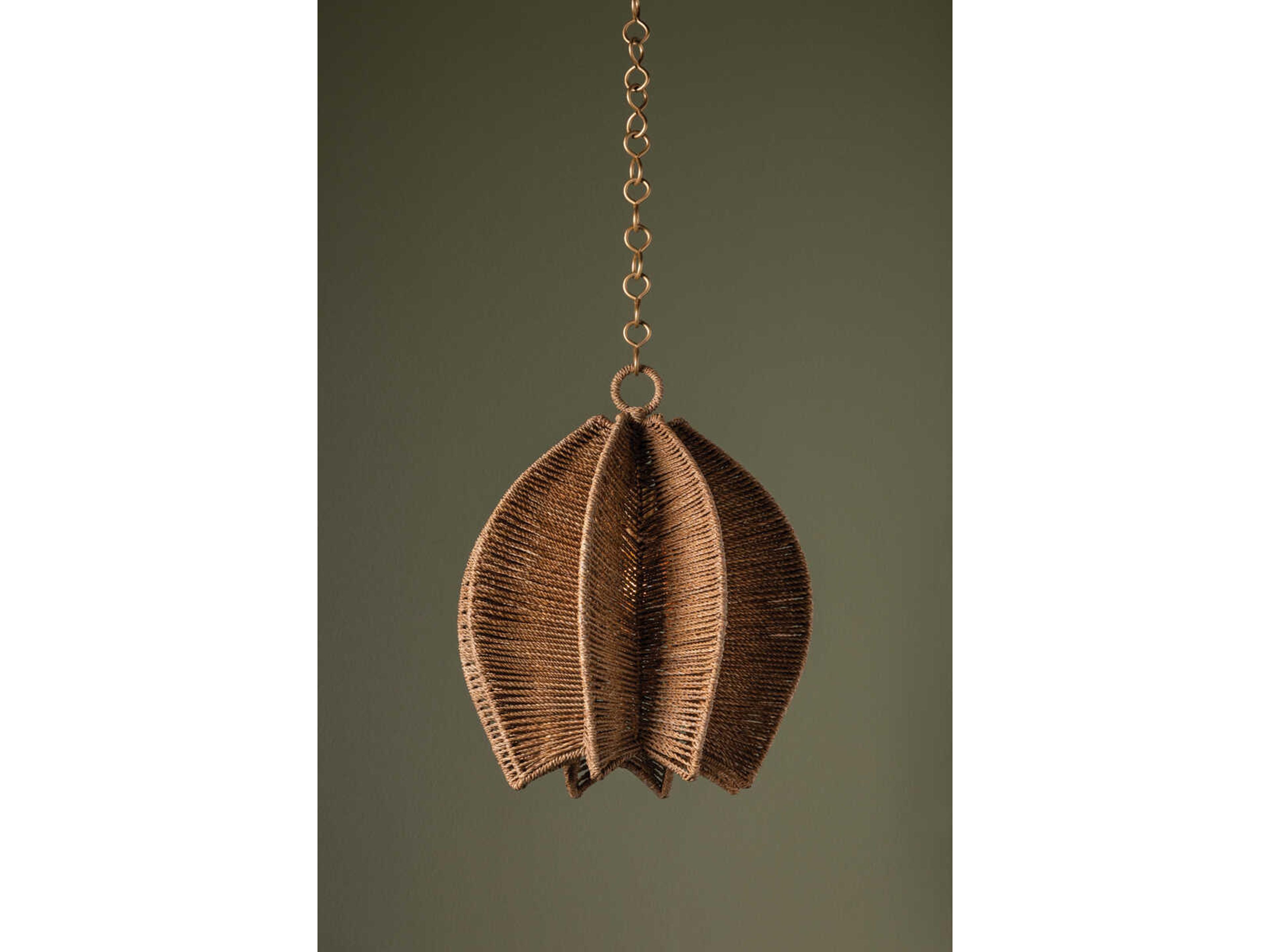 Troy Lighting Valatie 1-Light Vintage Gold Leaf Brown Pendant