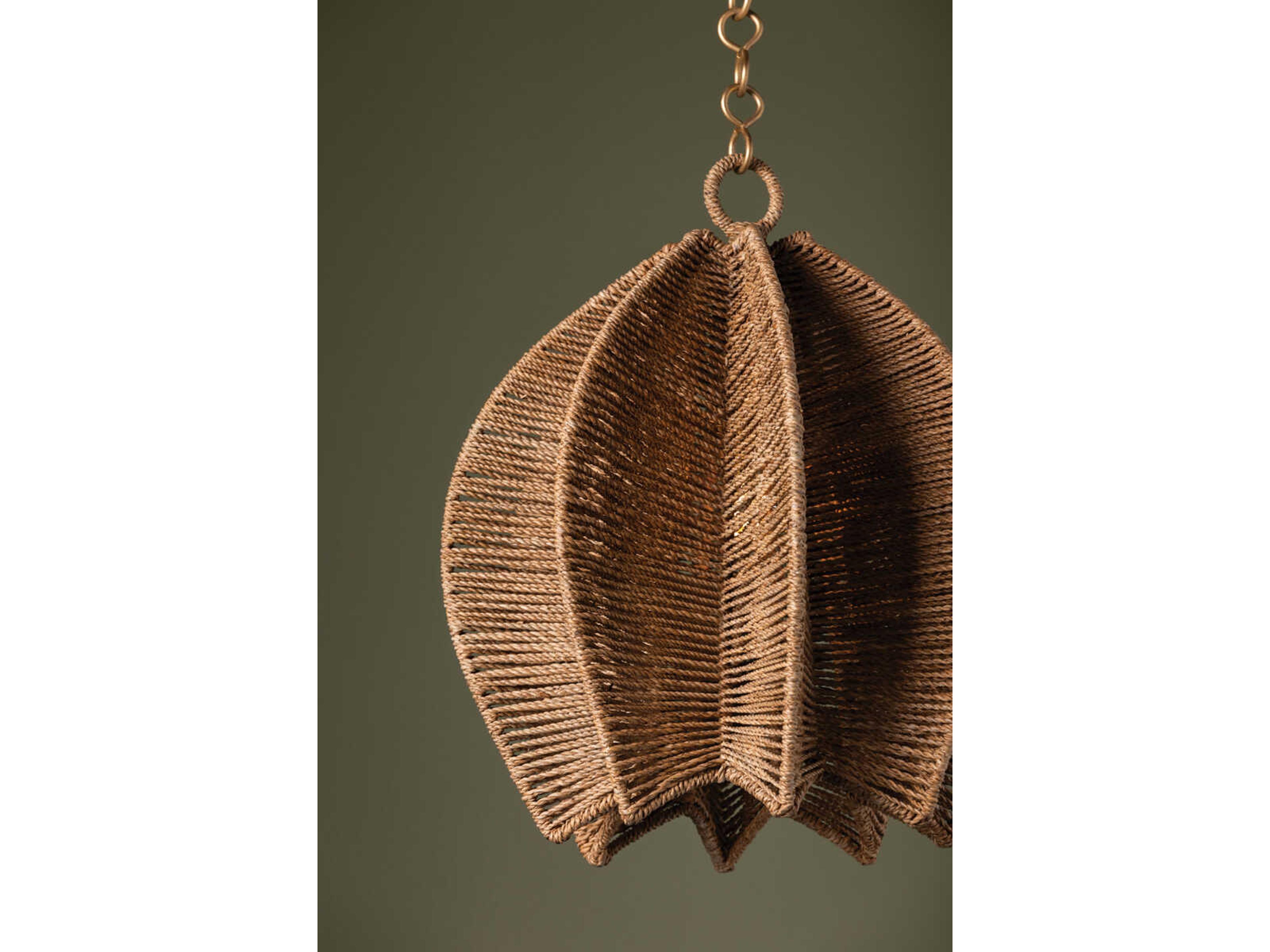 Troy Lighting Valatie 1-Light Vintage Gold Leaf Brown Pendant