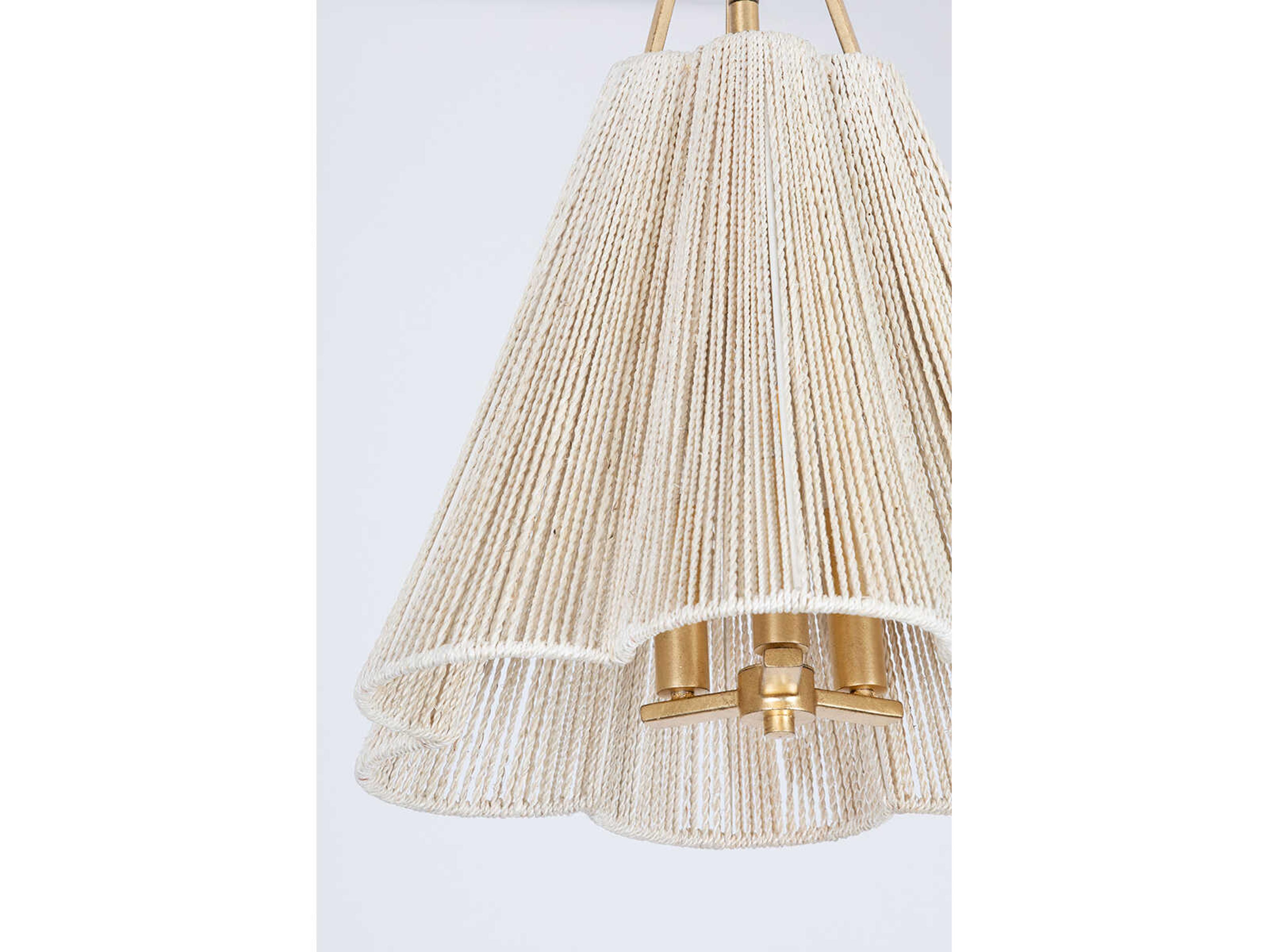 Troy Lighting Sonoma 3-Light Vintage Gold Leaf Bell Pendant