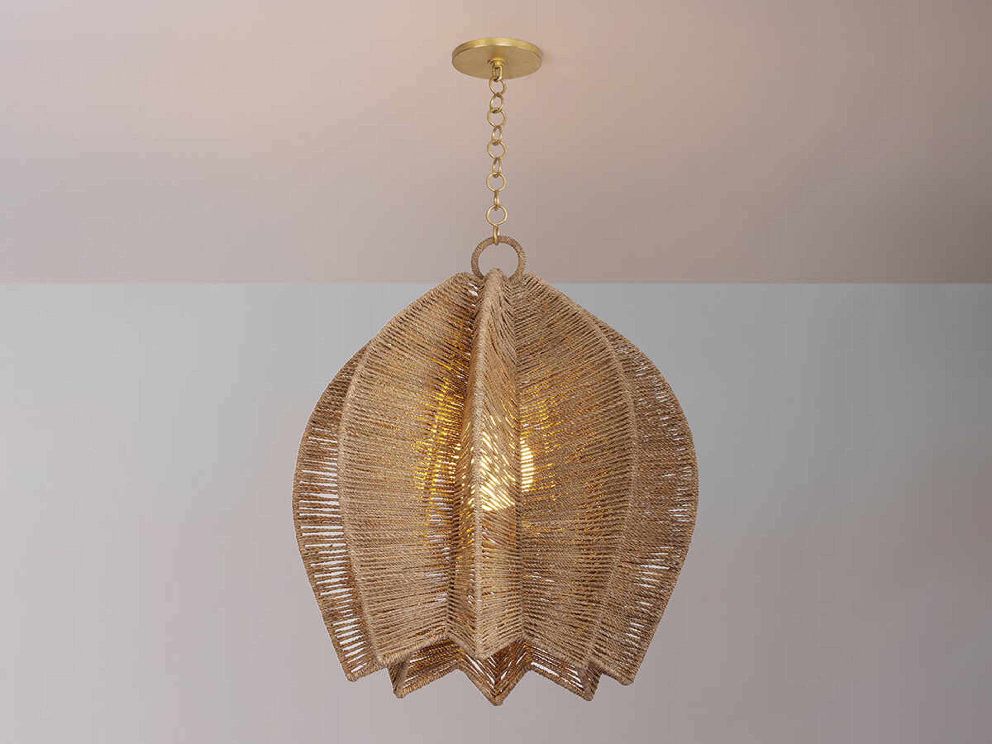 Troy Lighting Valatie 1-Light Vintage Gold Leaf Brown Pendant