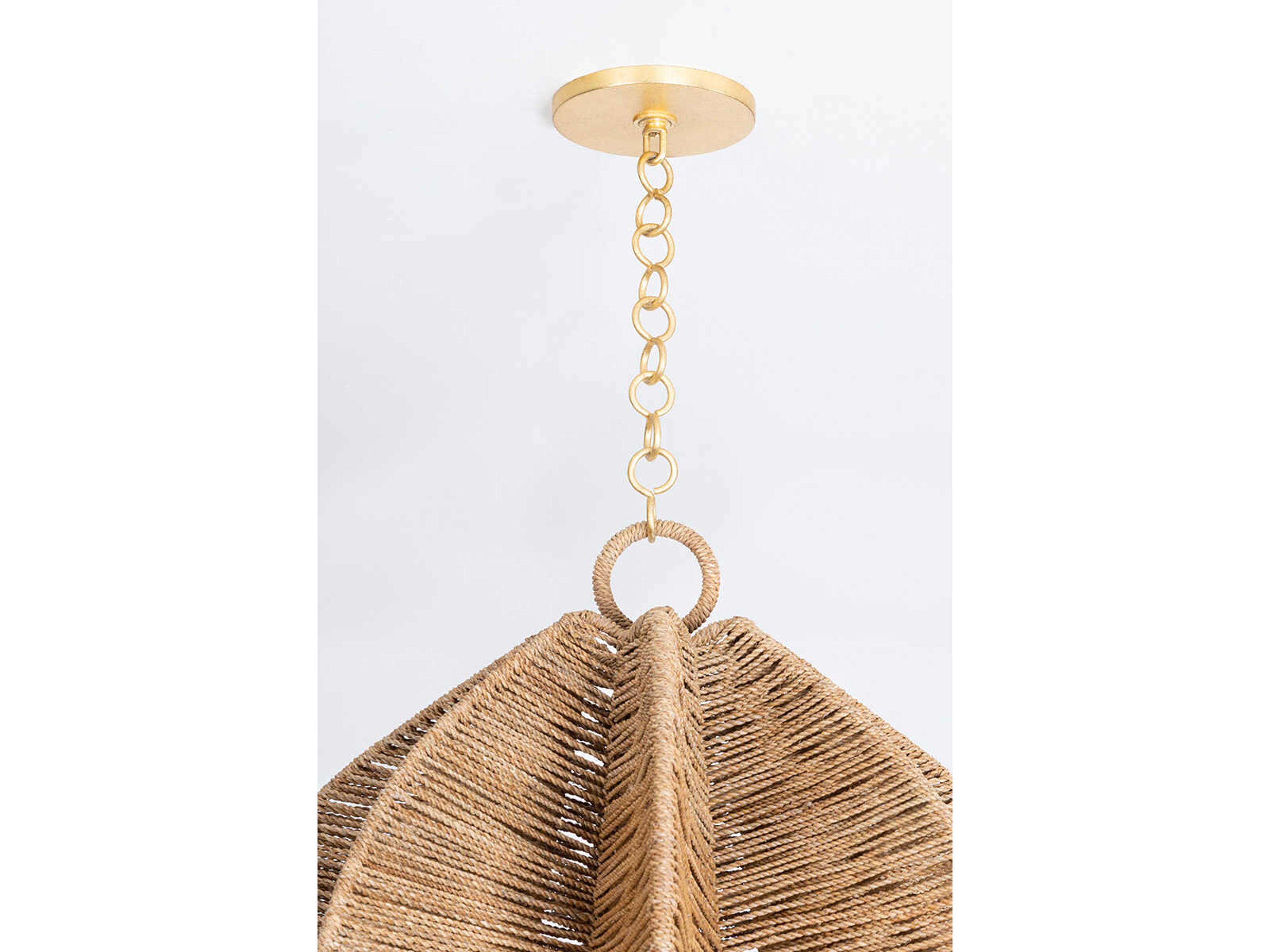 Troy Lighting Valatie 1-Light Vintage Gold Leaf Brown Pendant