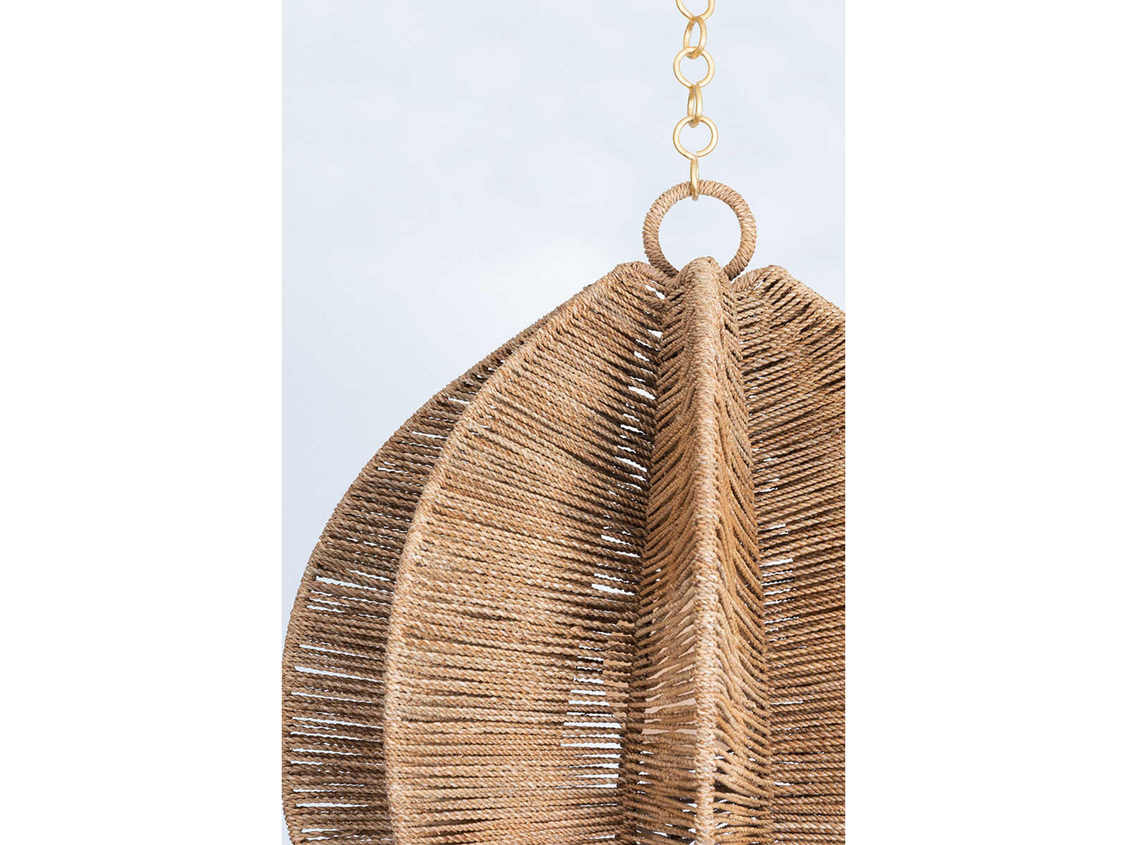 Troy Lighting Valatie 1-Light Vintage Gold Leaf Brown Pendant