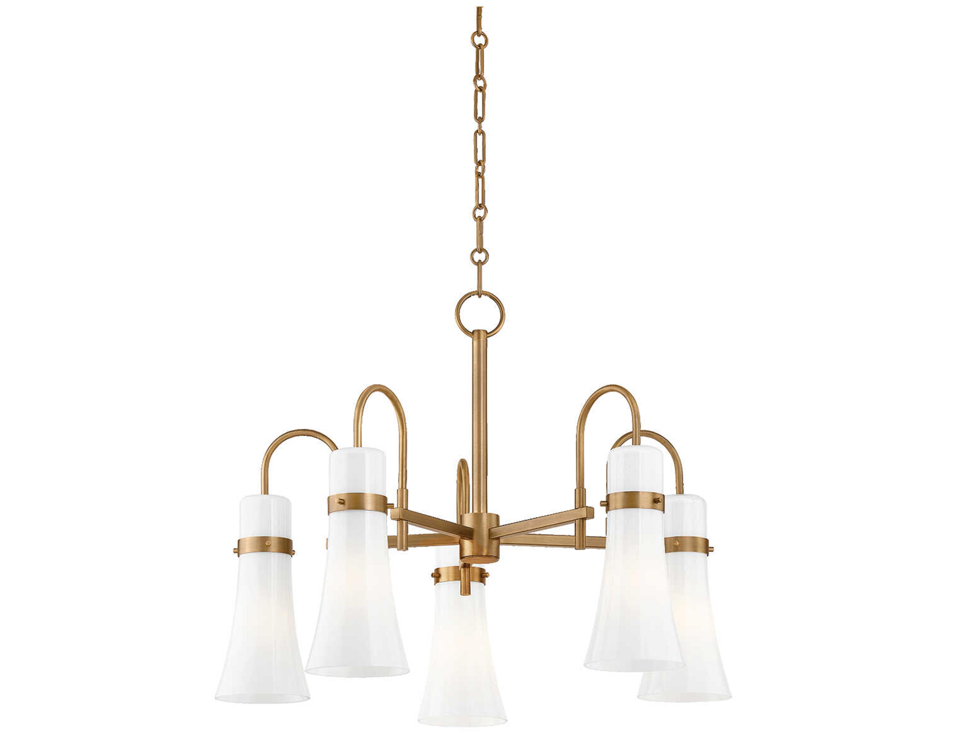 Maple 5-Light Patina Brass Chandelier