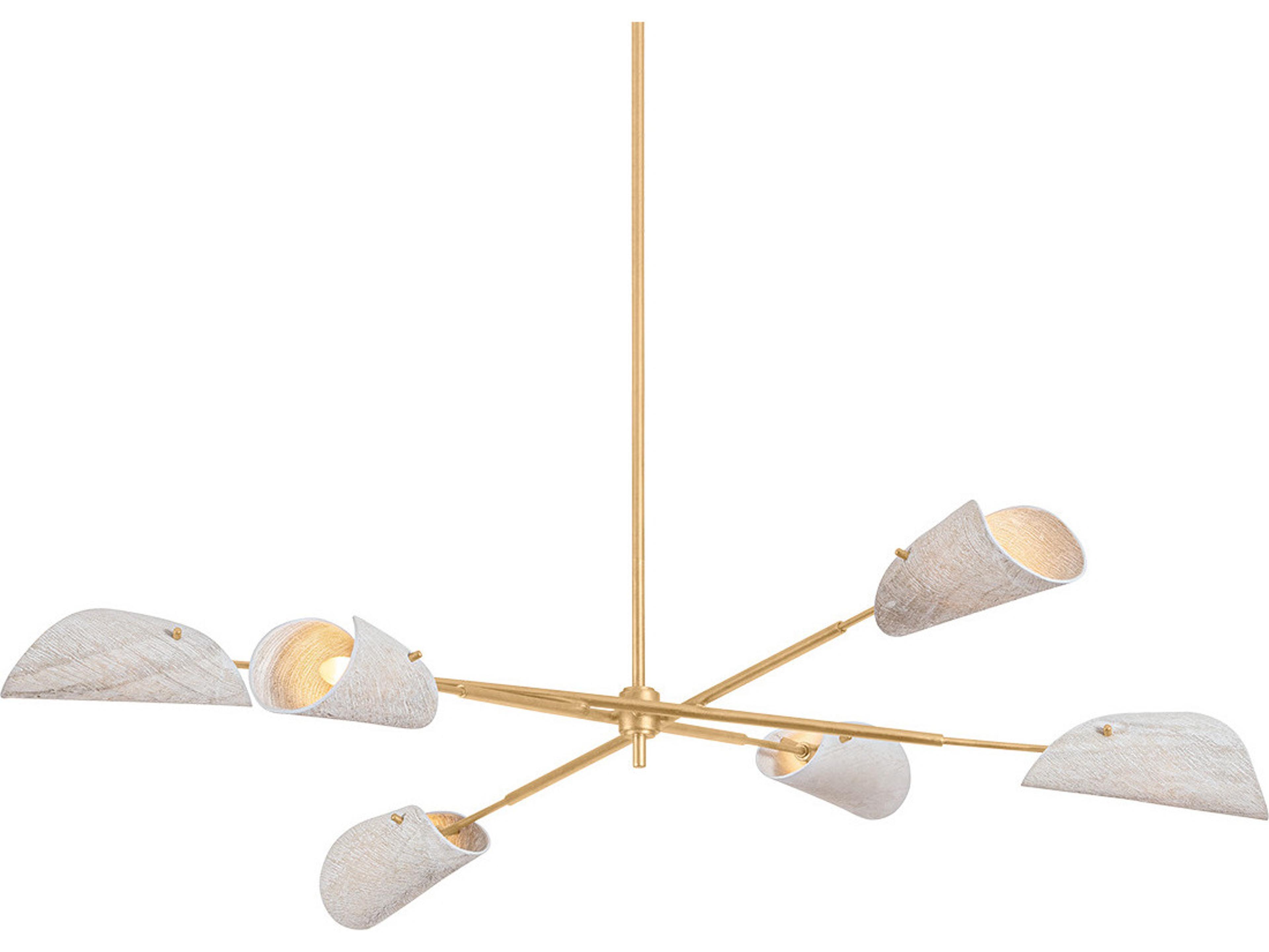 Ken 6-Light Vintage Gold Leaf Sputnik Chandelier