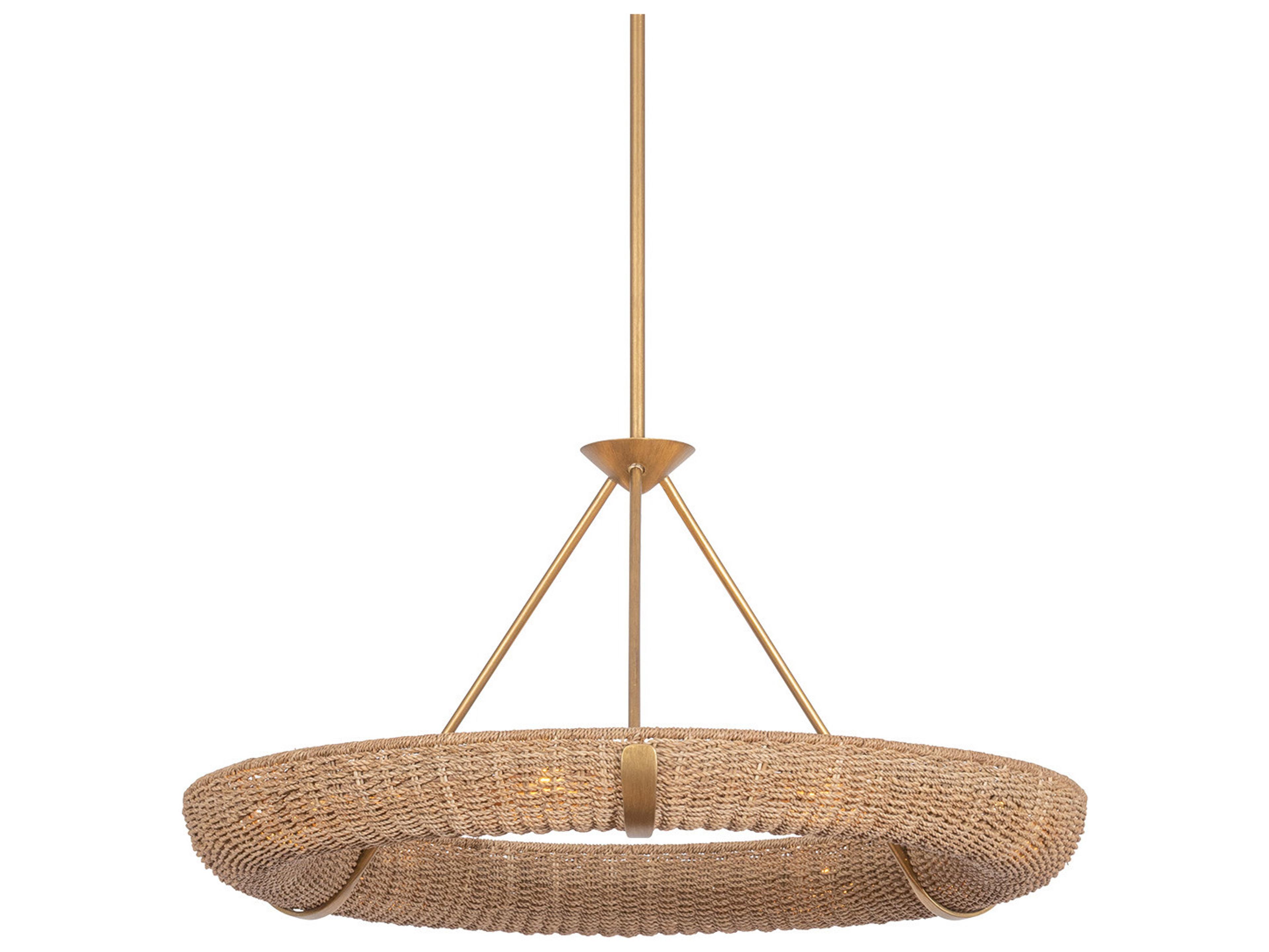 Floyd 9-Light Patina Gold Leaf Pendant