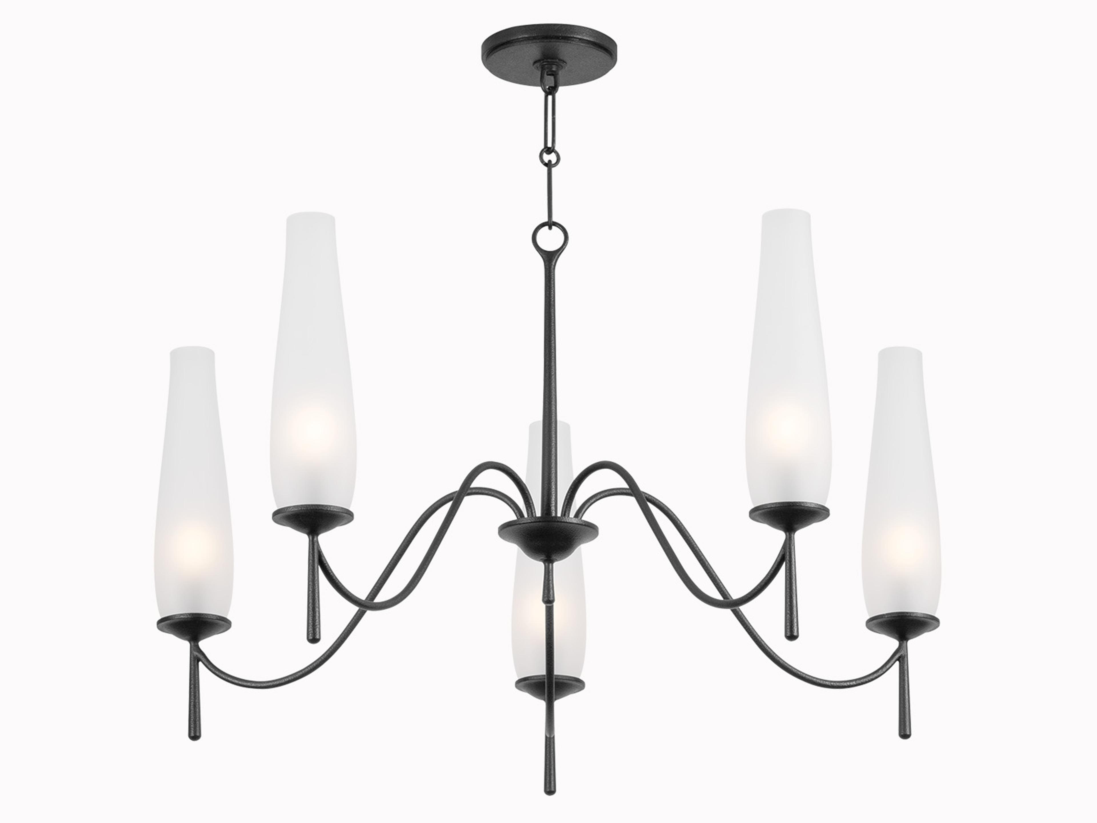 Troy Lighting Legacy 5-Light Forged Iron Black Candelabra Chandelier