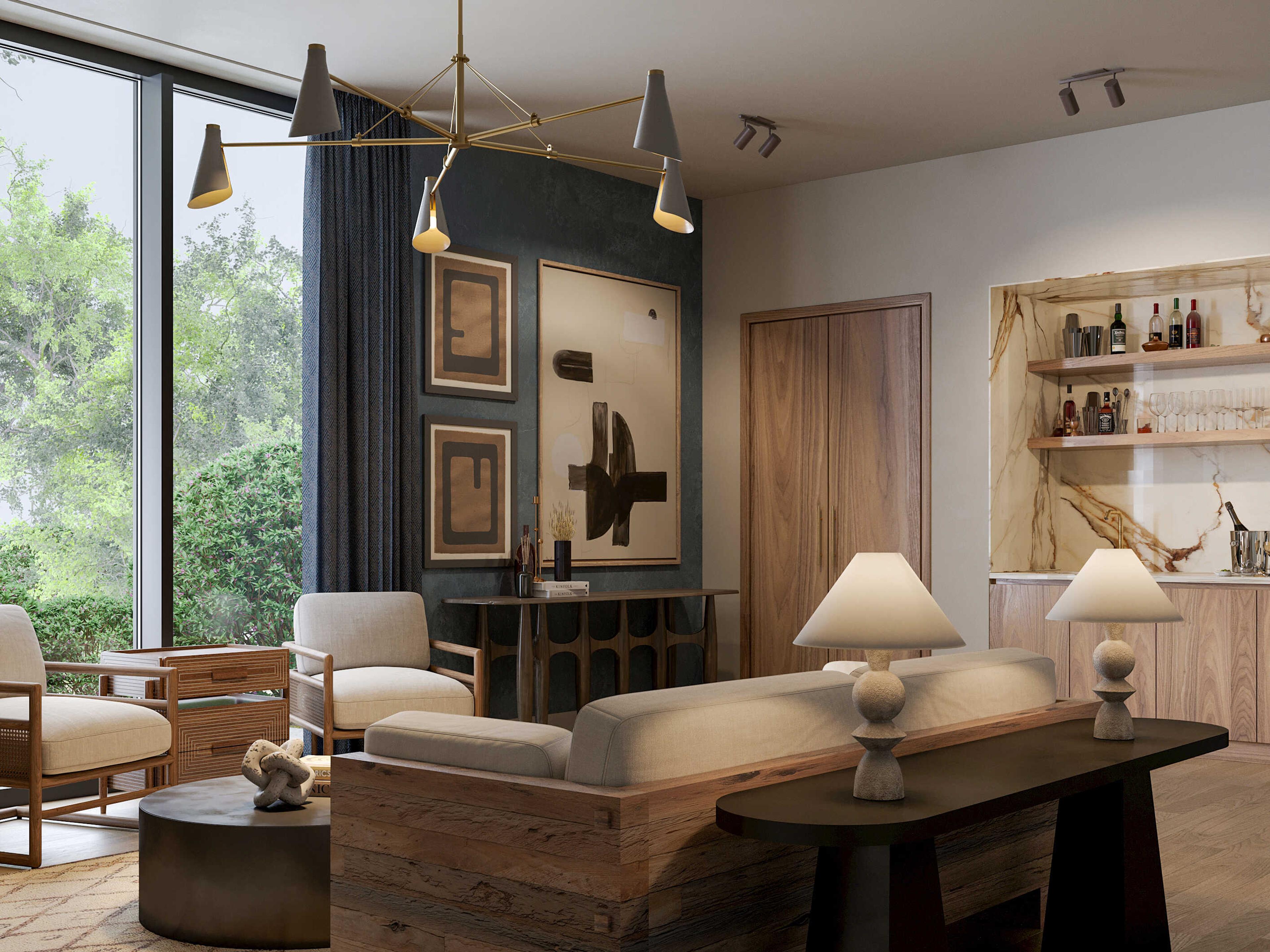 Troy Lighting Andersen 5-Light Patina Brass Bronze Chandelier