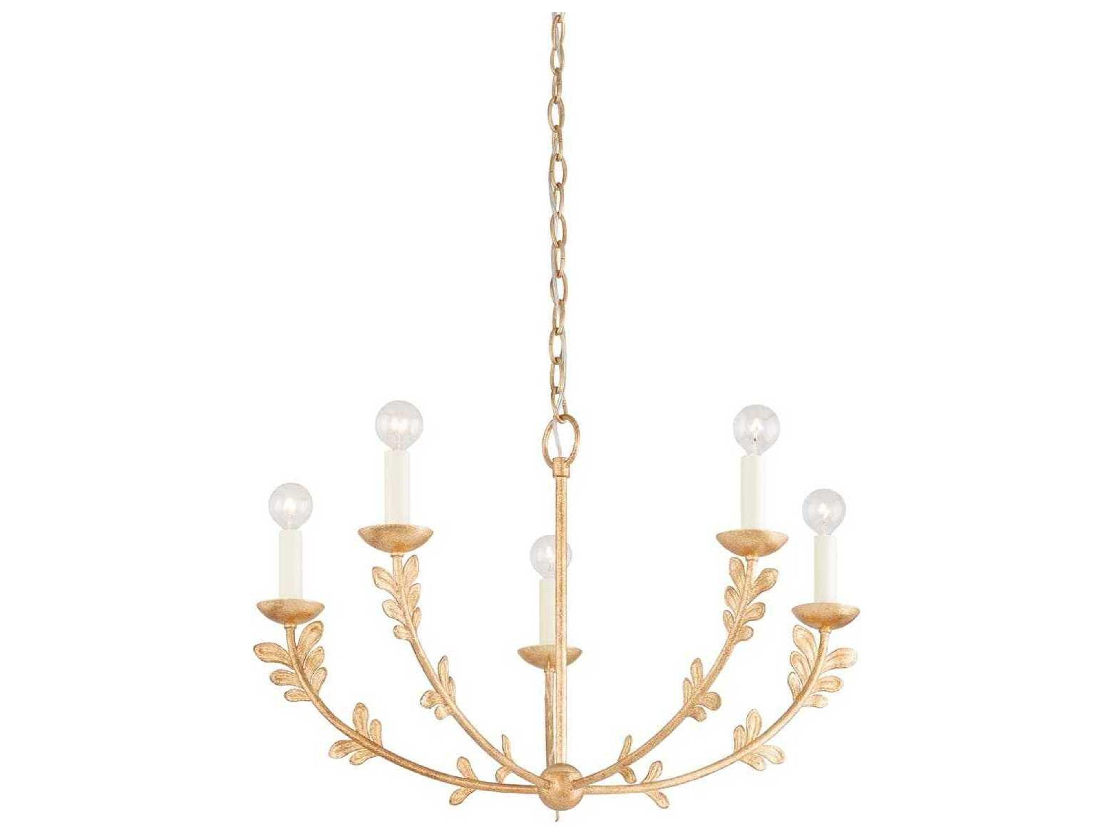 Florian 5-Light Chandelier in Vintage Gold Leaf