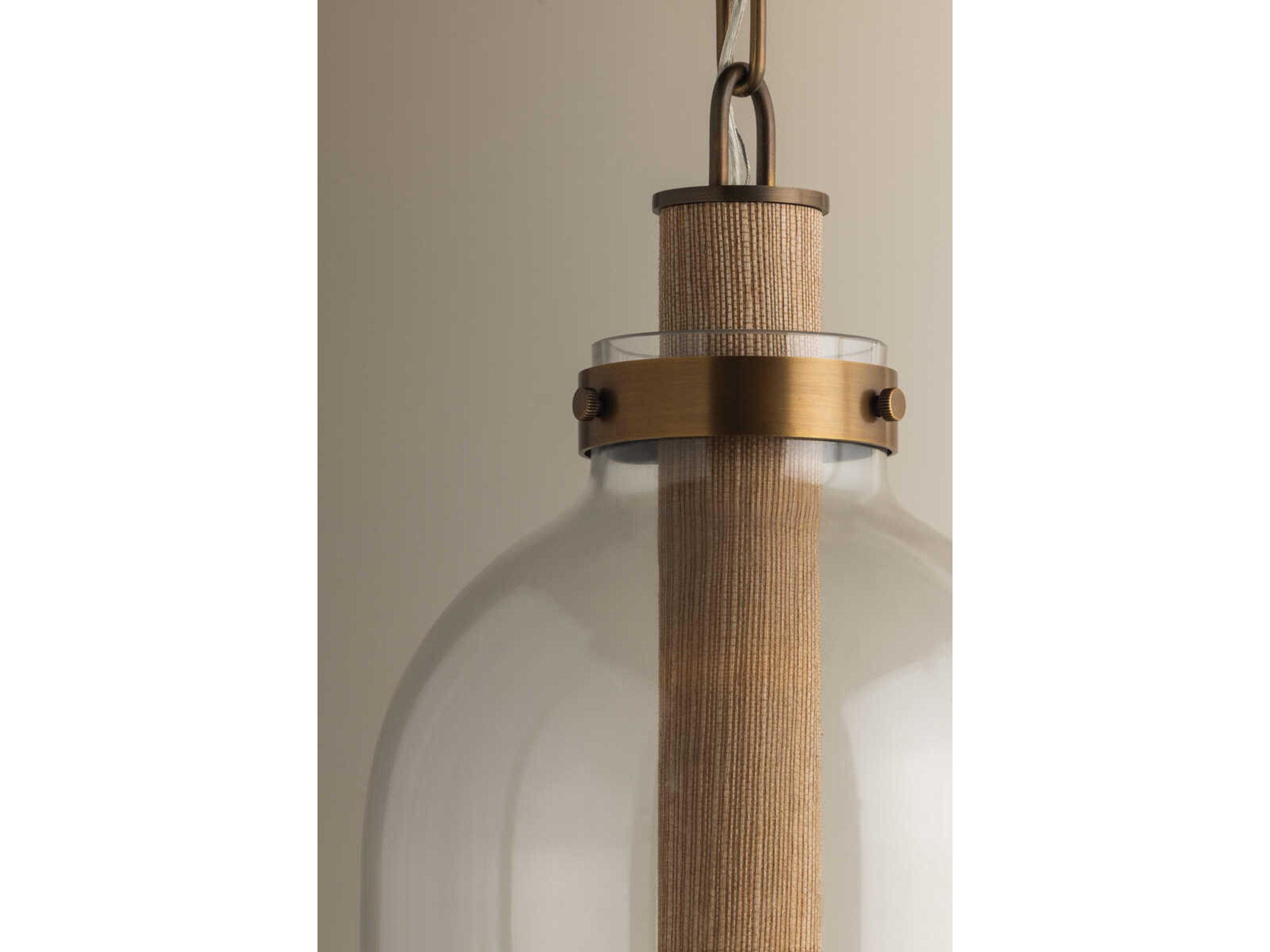 Troy Lighting Kori 1-Light Patina Brass Cylinder Mini Pendant