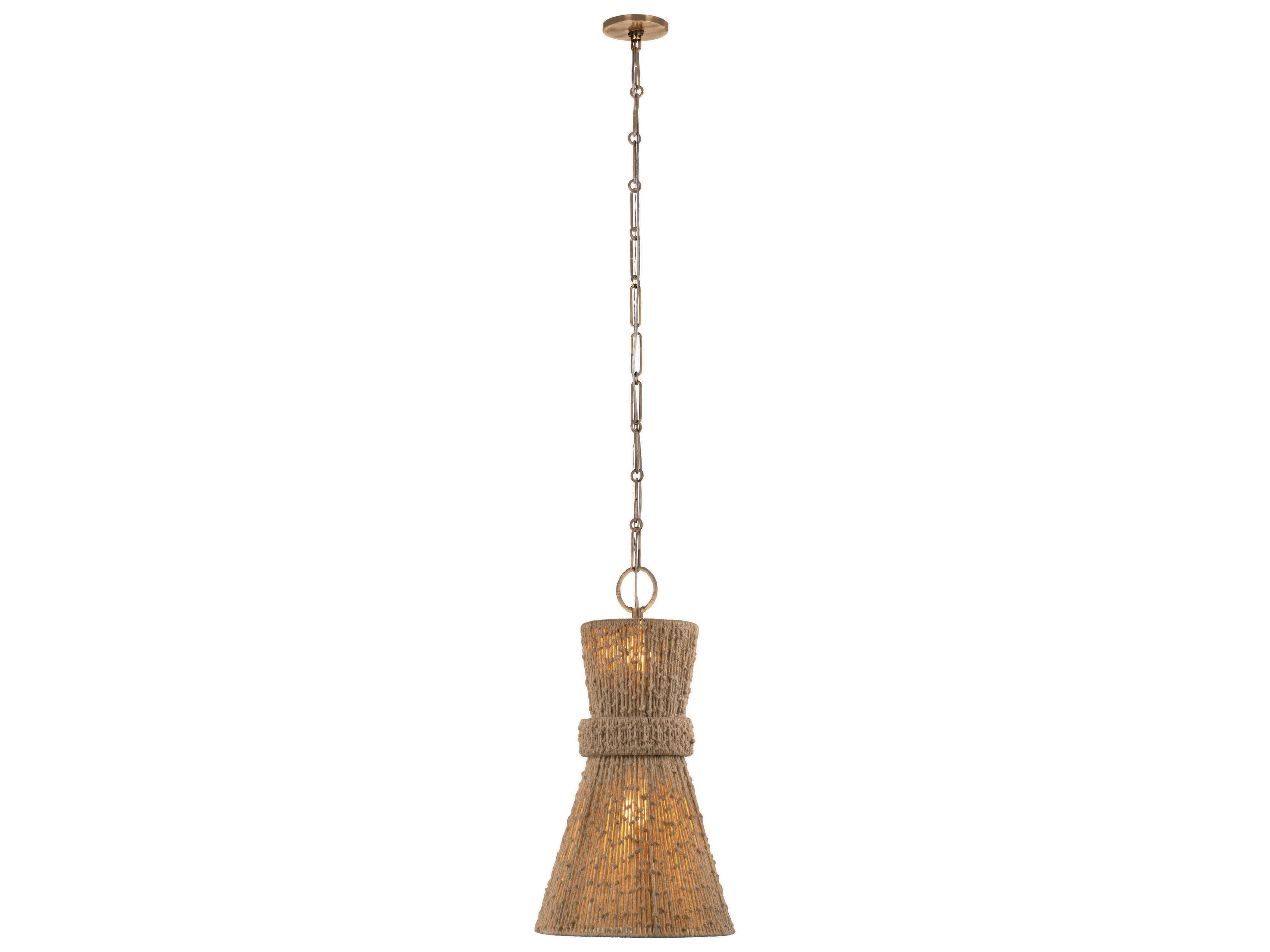 Raphael 2-Light Patina Brass Pendant