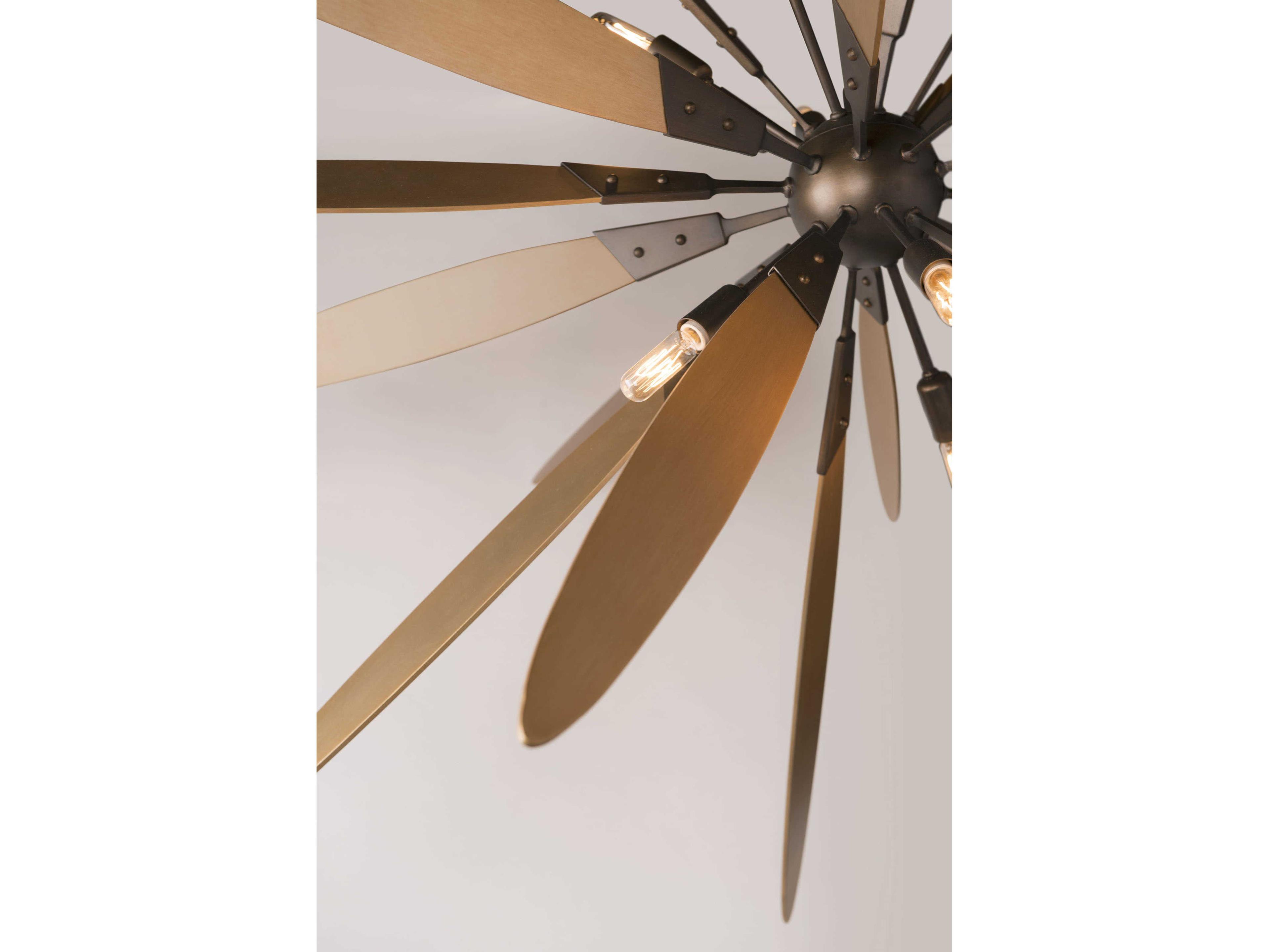 Troy Lighting Dragonfly 8-Light Bronze With Satin Leaf Sputnik Pendant