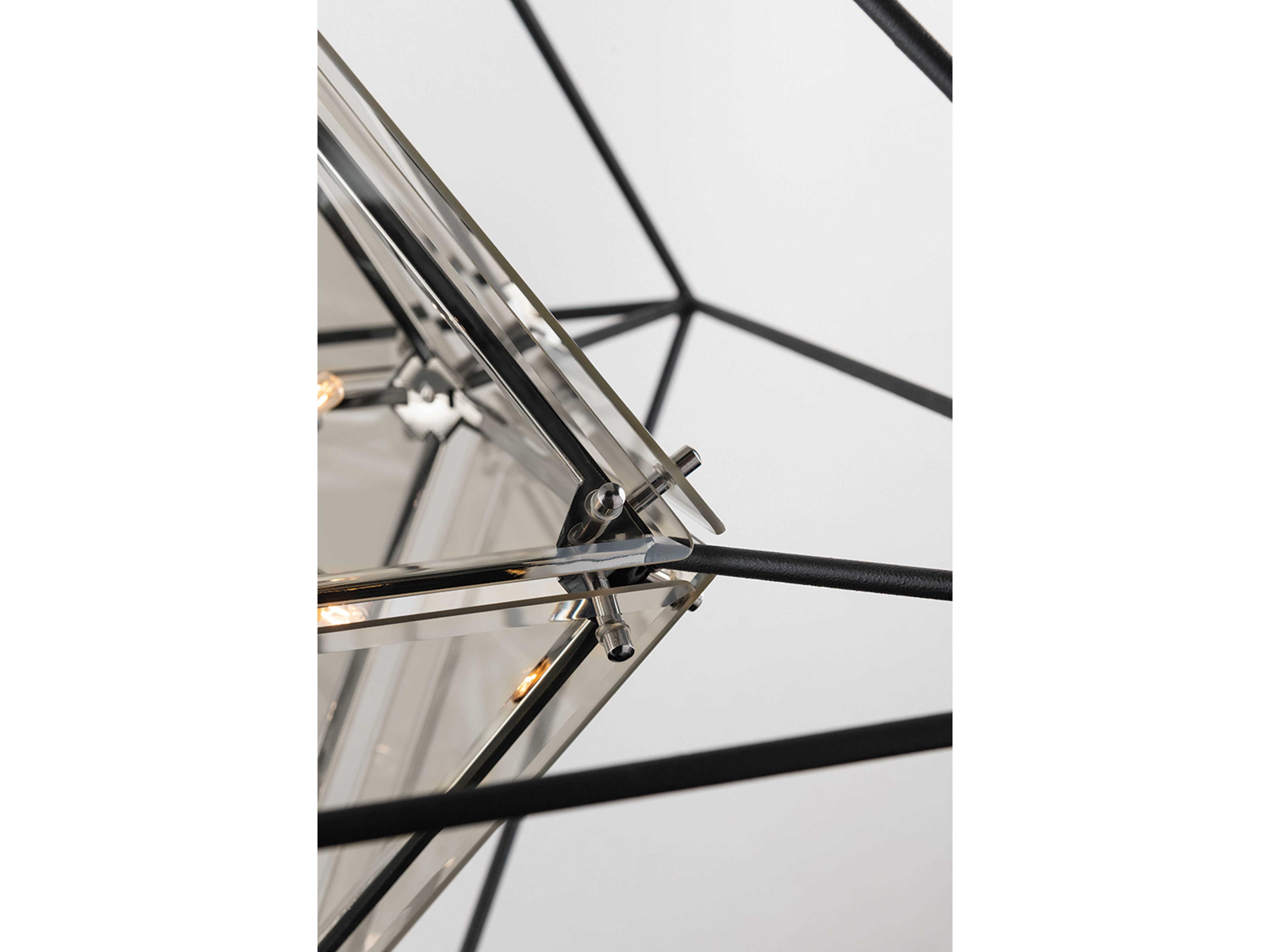 Troy Lighting Epic 8-Light Forged Iron Black Glass Pendant