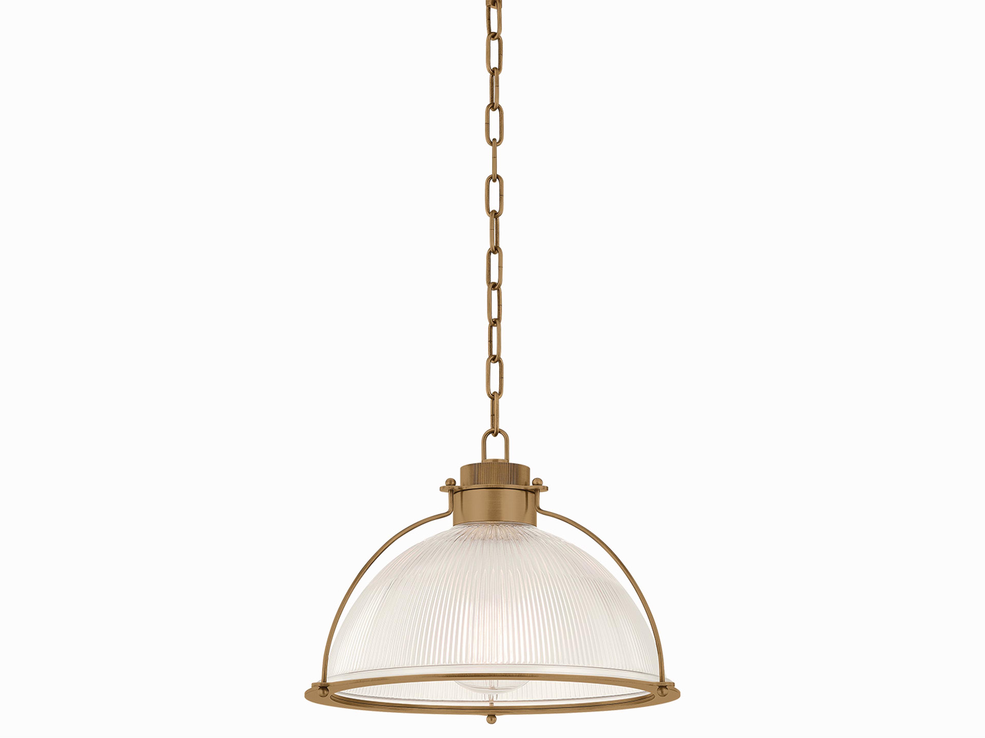 Glint 1-Light Patina Brass Dome Pendant