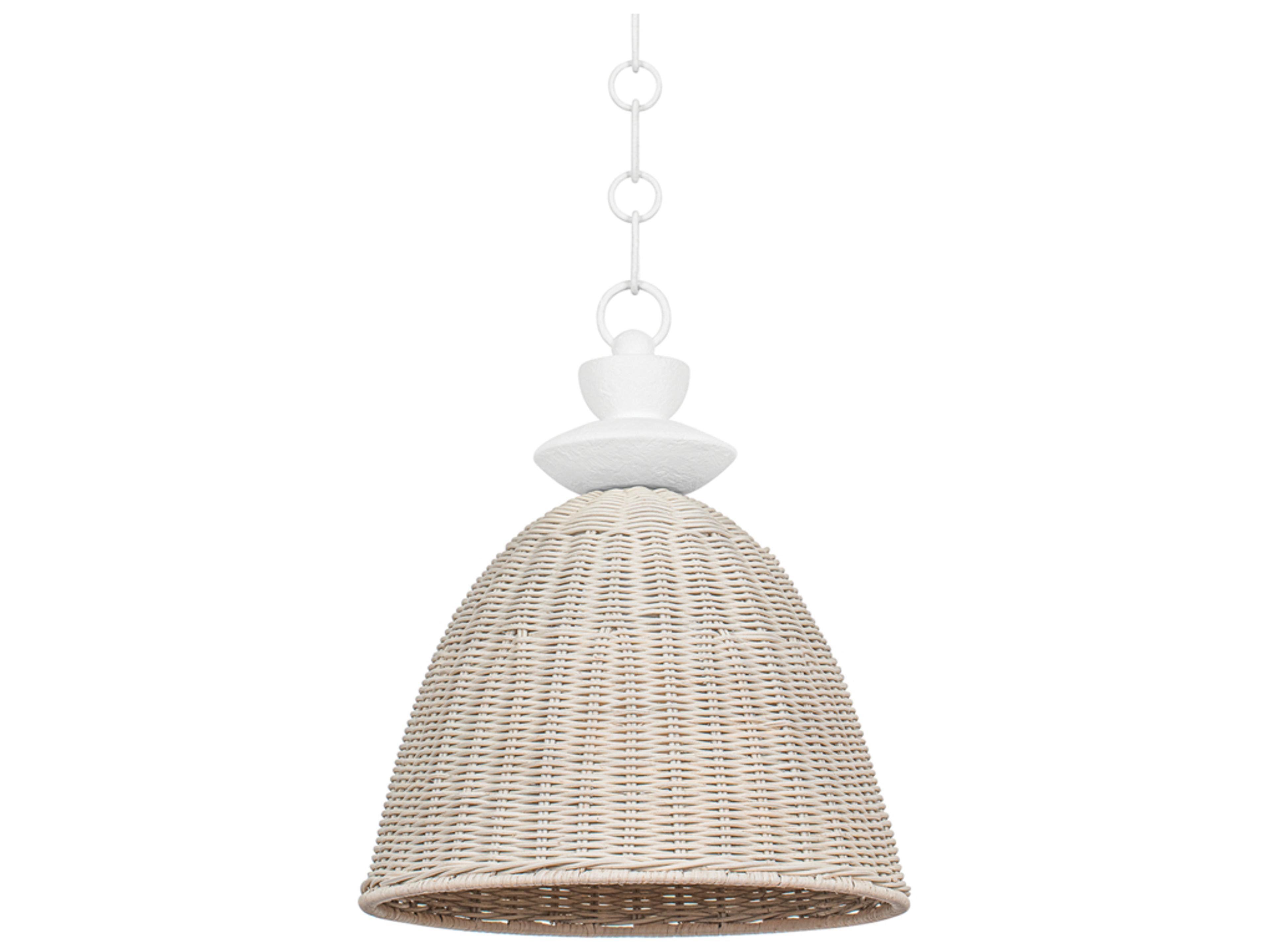 Kahn 1-Light Gesso White Dome Pendant