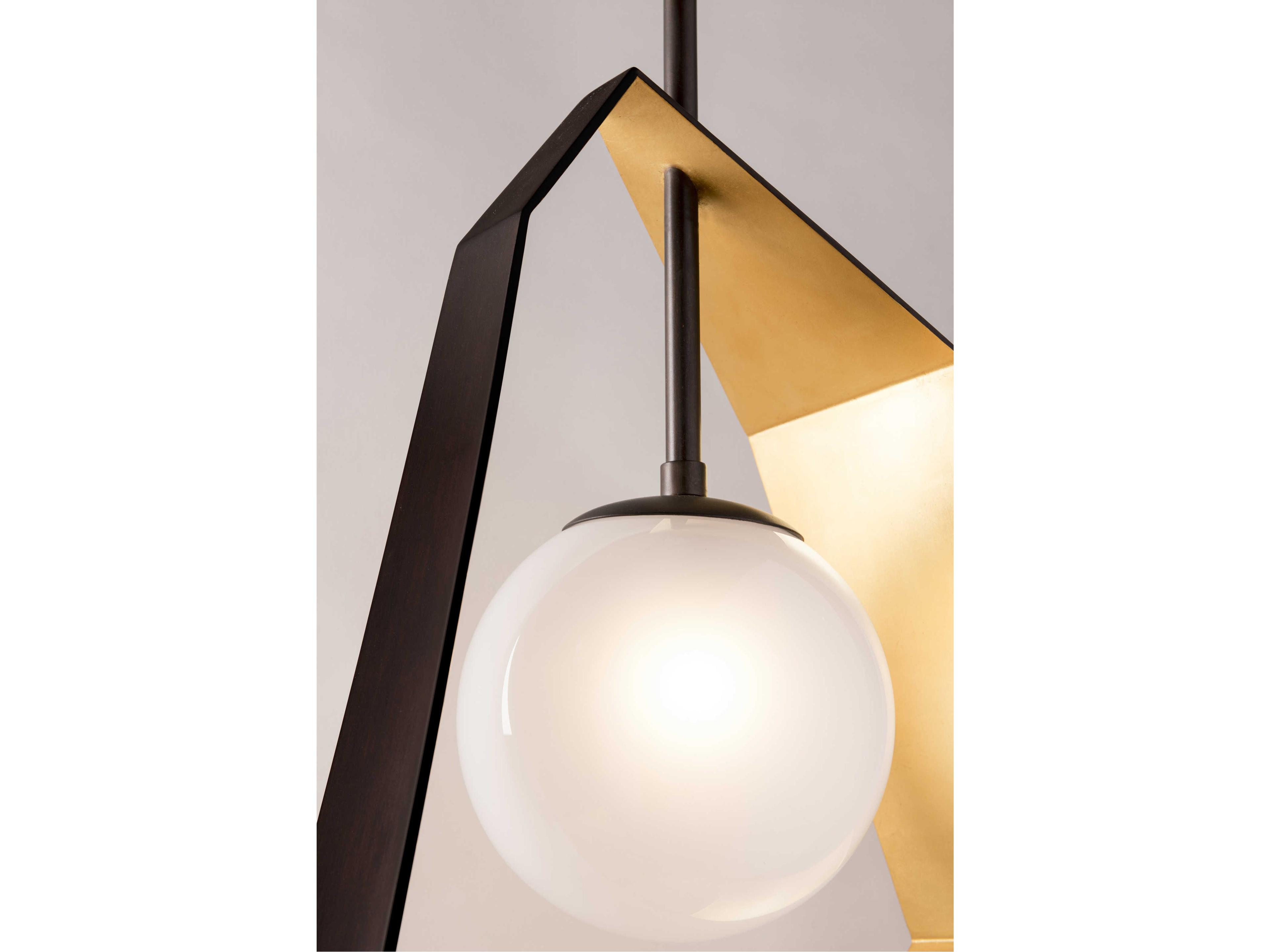 Troy Lighting Origami 1-Light Bronze With Gold Leaf Glass LED Globe Mini Pendant