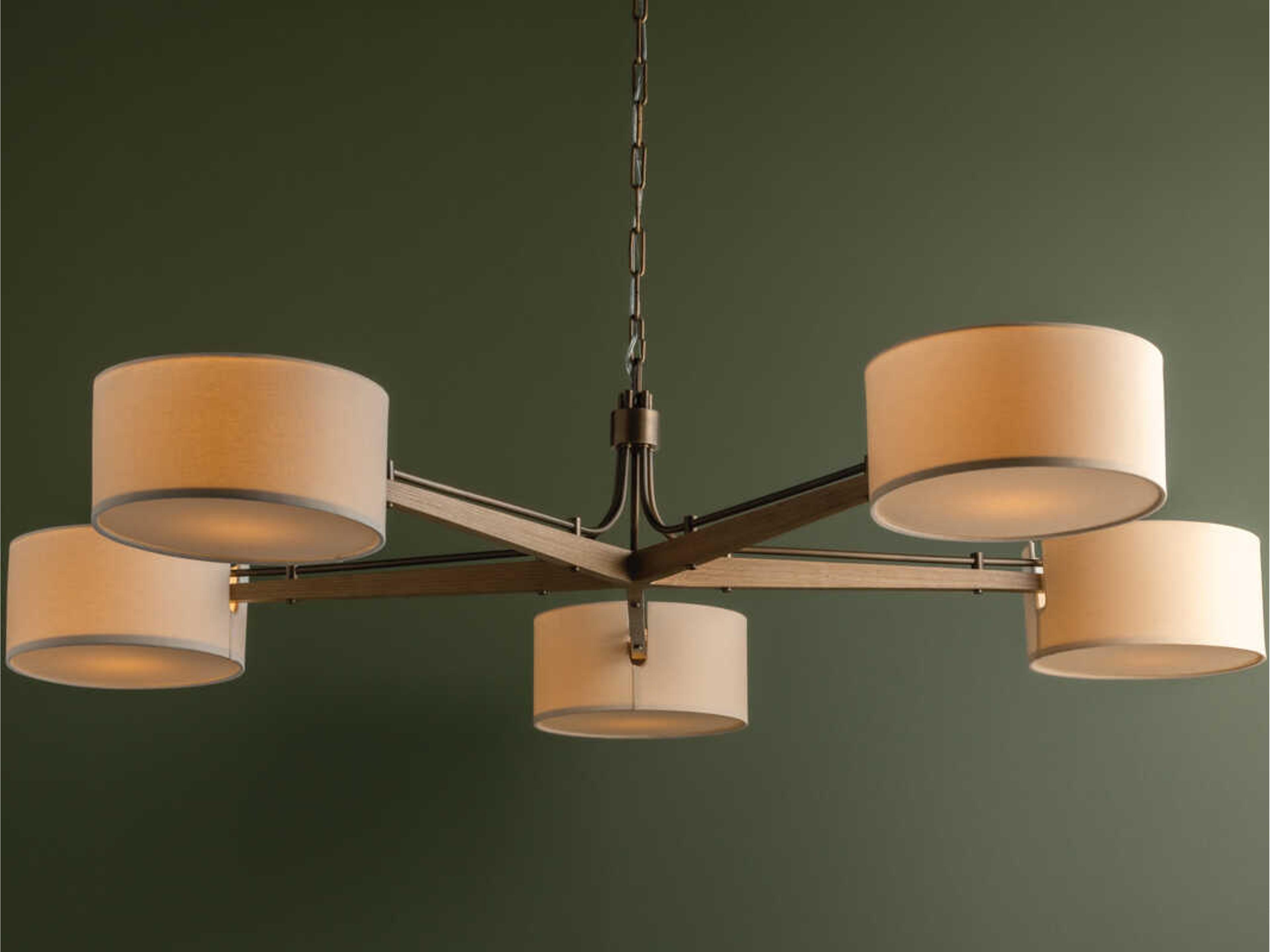 Troy Lighting Mailo 5-Light Patina Brass Drum Chandelier