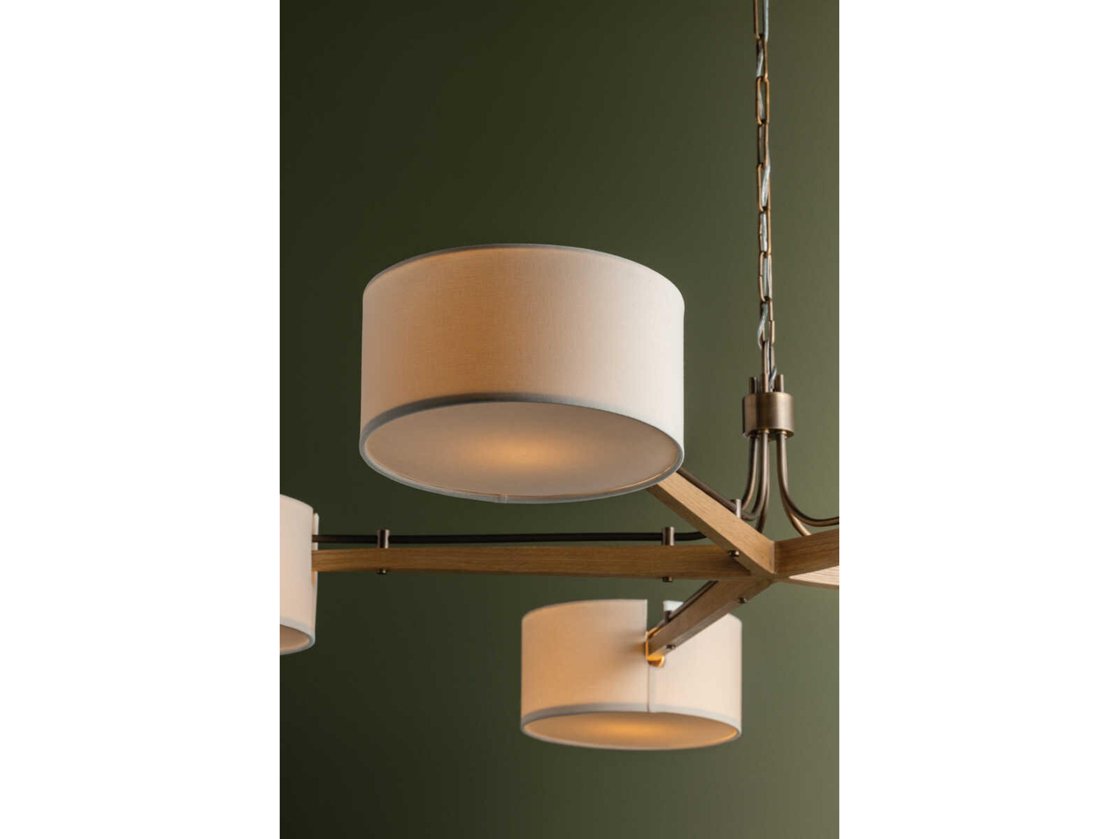 Troy Lighting Mailo 5-Light Patina Brass Drum Chandelier