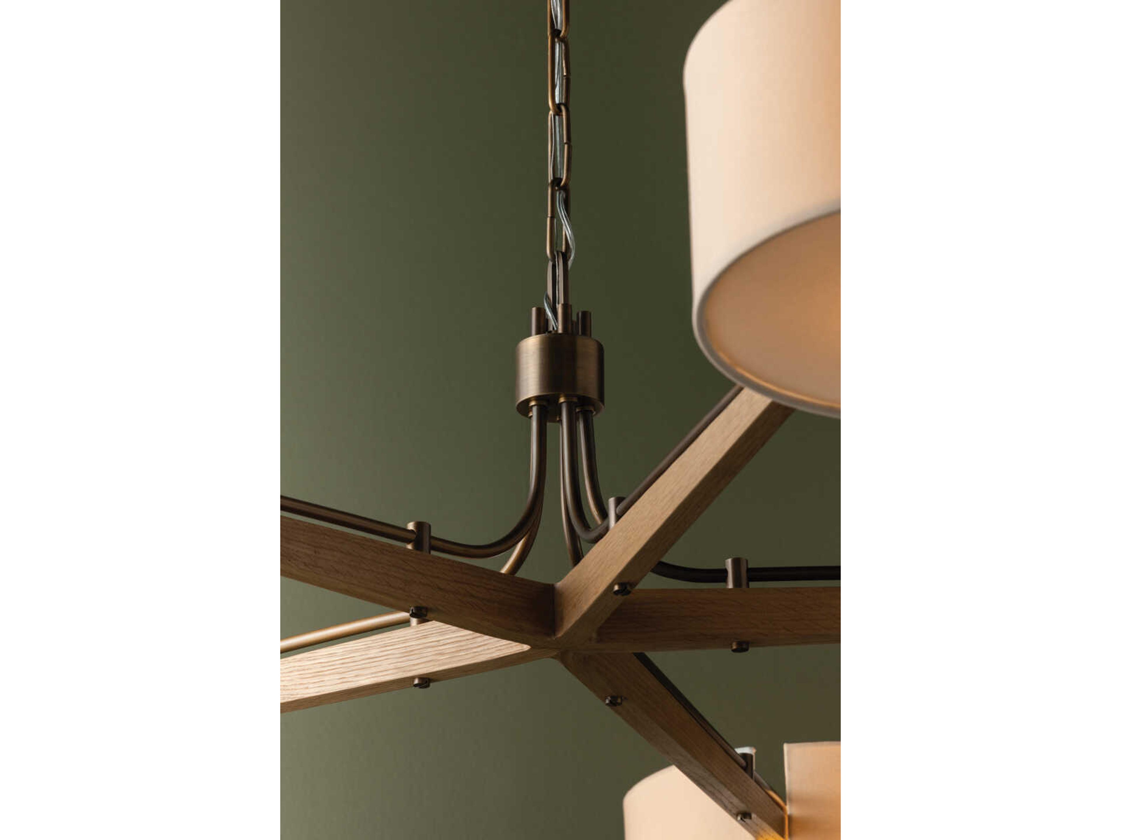 Troy Lighting Mailo 5-Light Patina Brass Drum Chandelier