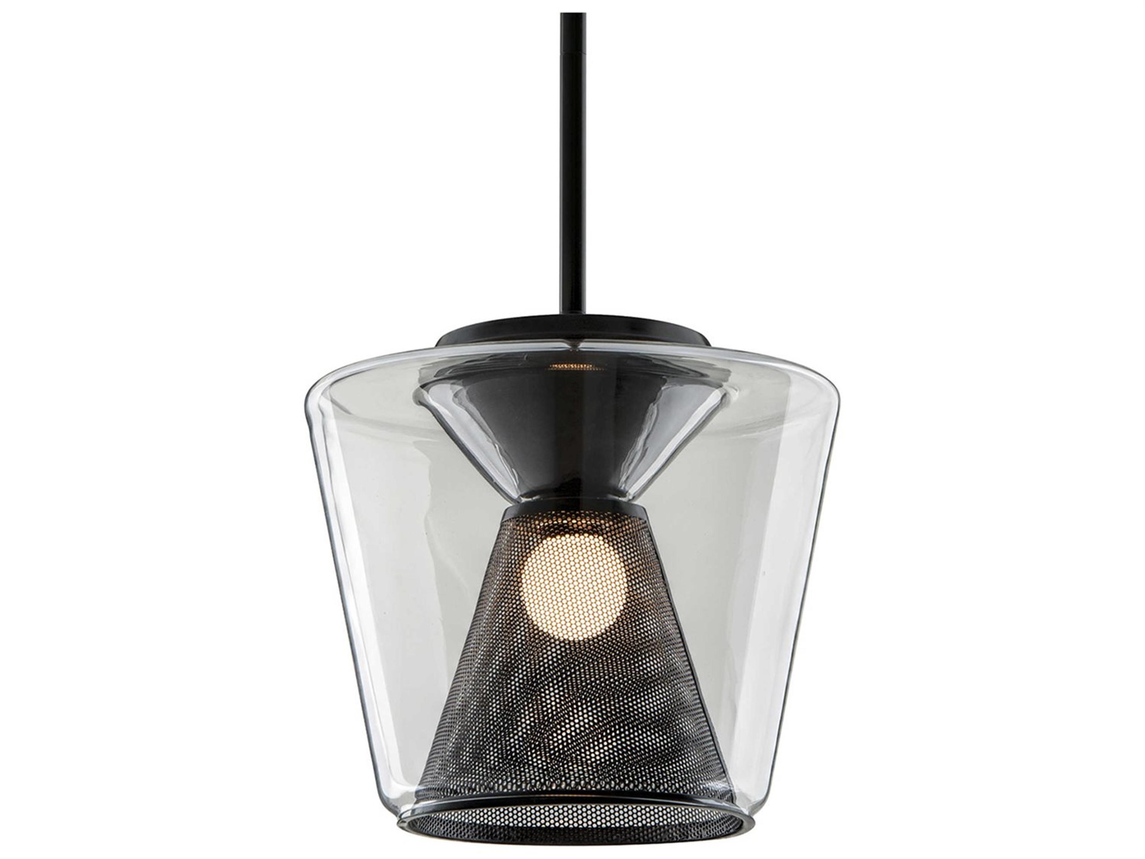 Troy Lighting Berlin 1-Light Gun Metal Gunmetal Glass LED Pendant