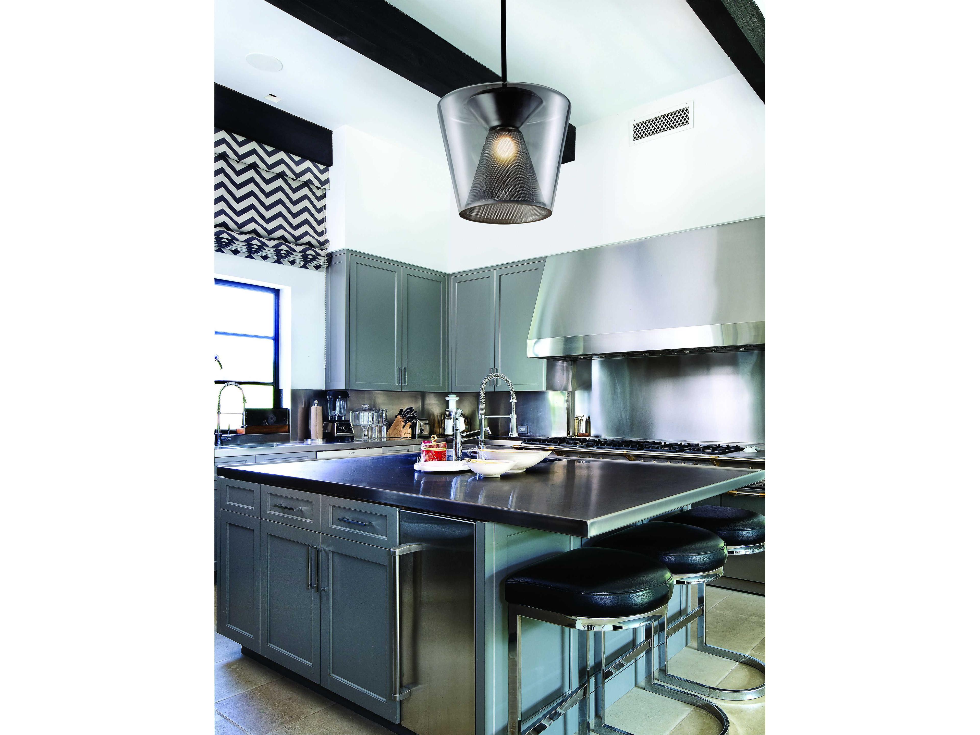 Troy Lighting Berlin 1-Light Gun Metal Gunmetal Glass LED Pendant