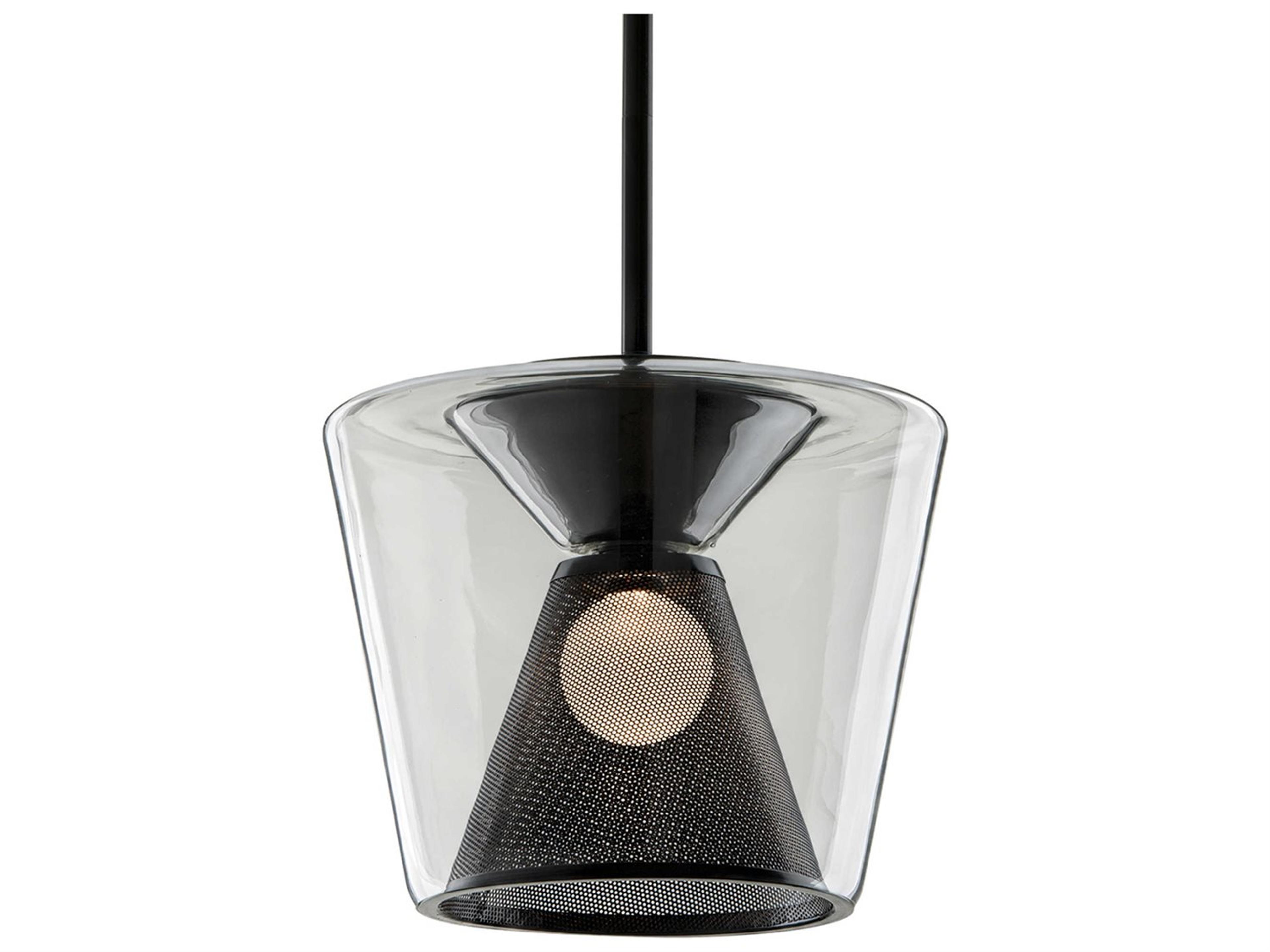 Troy Lighting Berlin 1-Light Gun Metal Gunmetal Glass LED Pendant