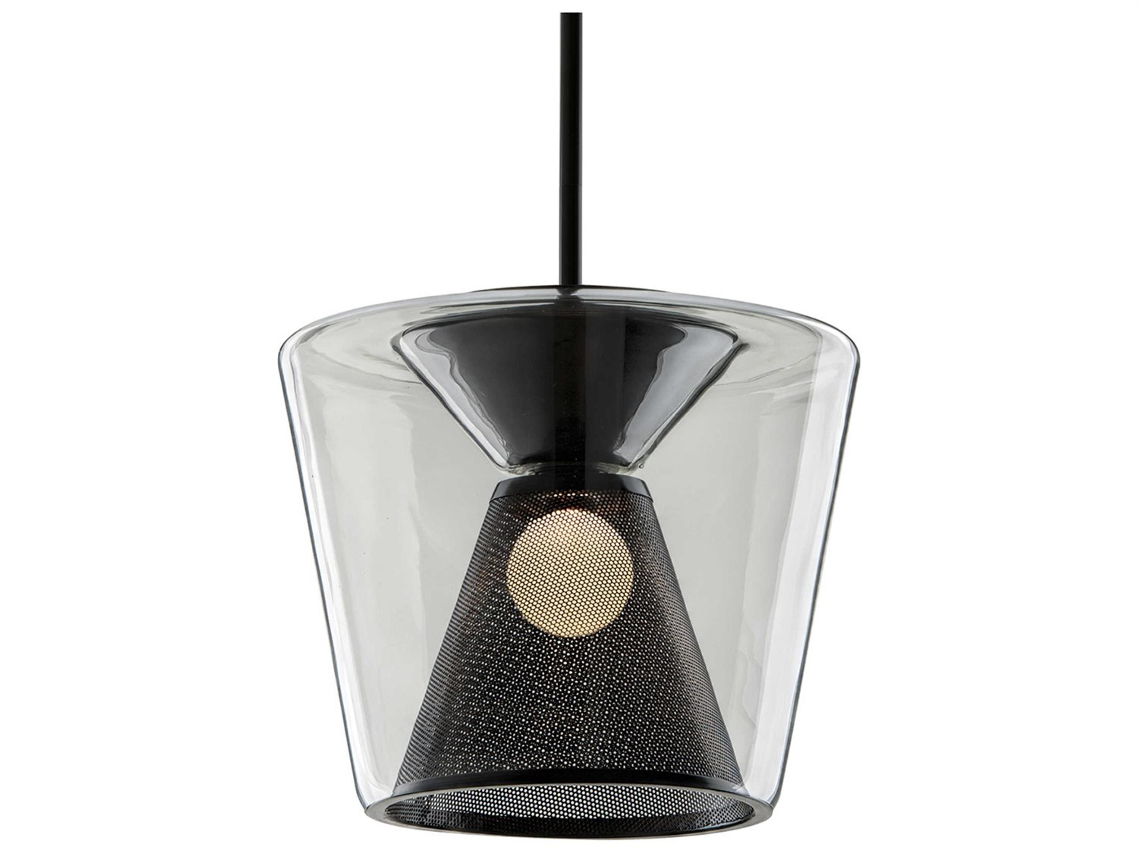 Troy Lighting Berlin 1-Light Gun Metal Gunmetal Glass LED Pendant