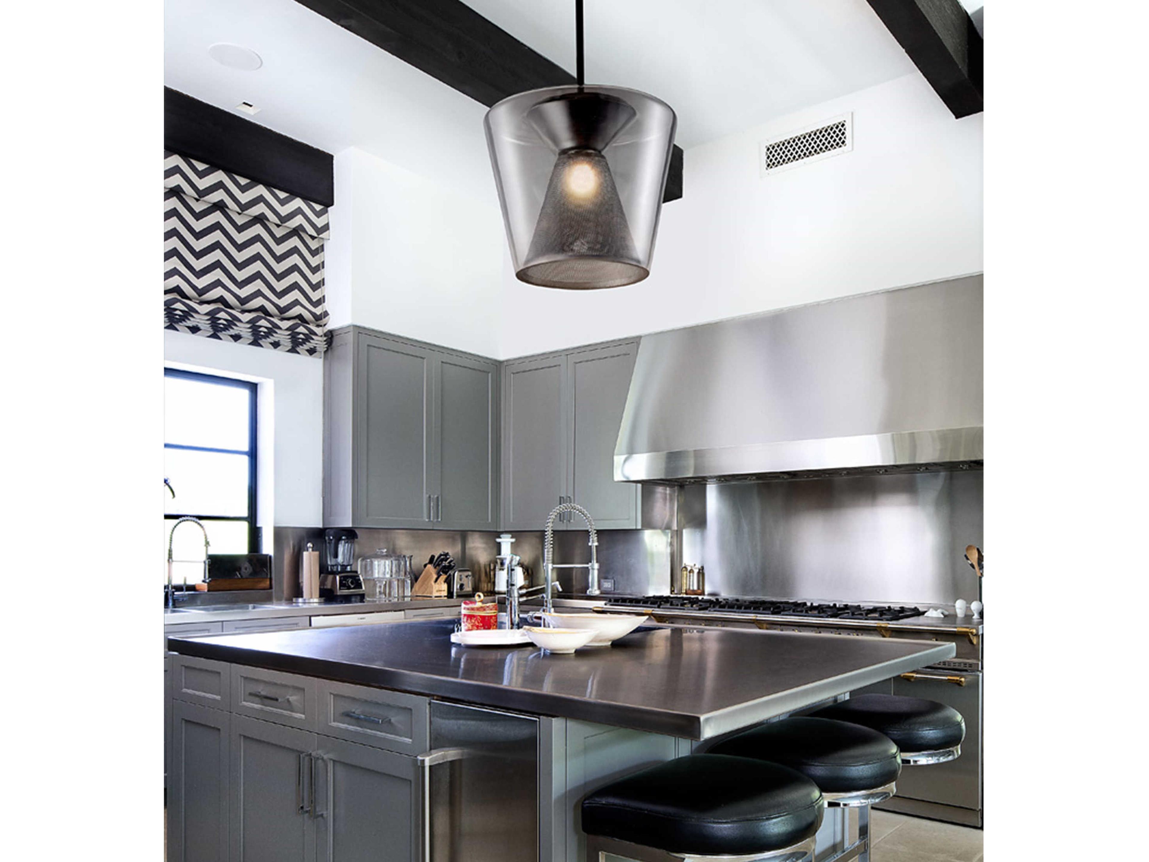 Troy Lighting Berlin 1-Light Gun Metal Gunmetal Glass LED Pendant