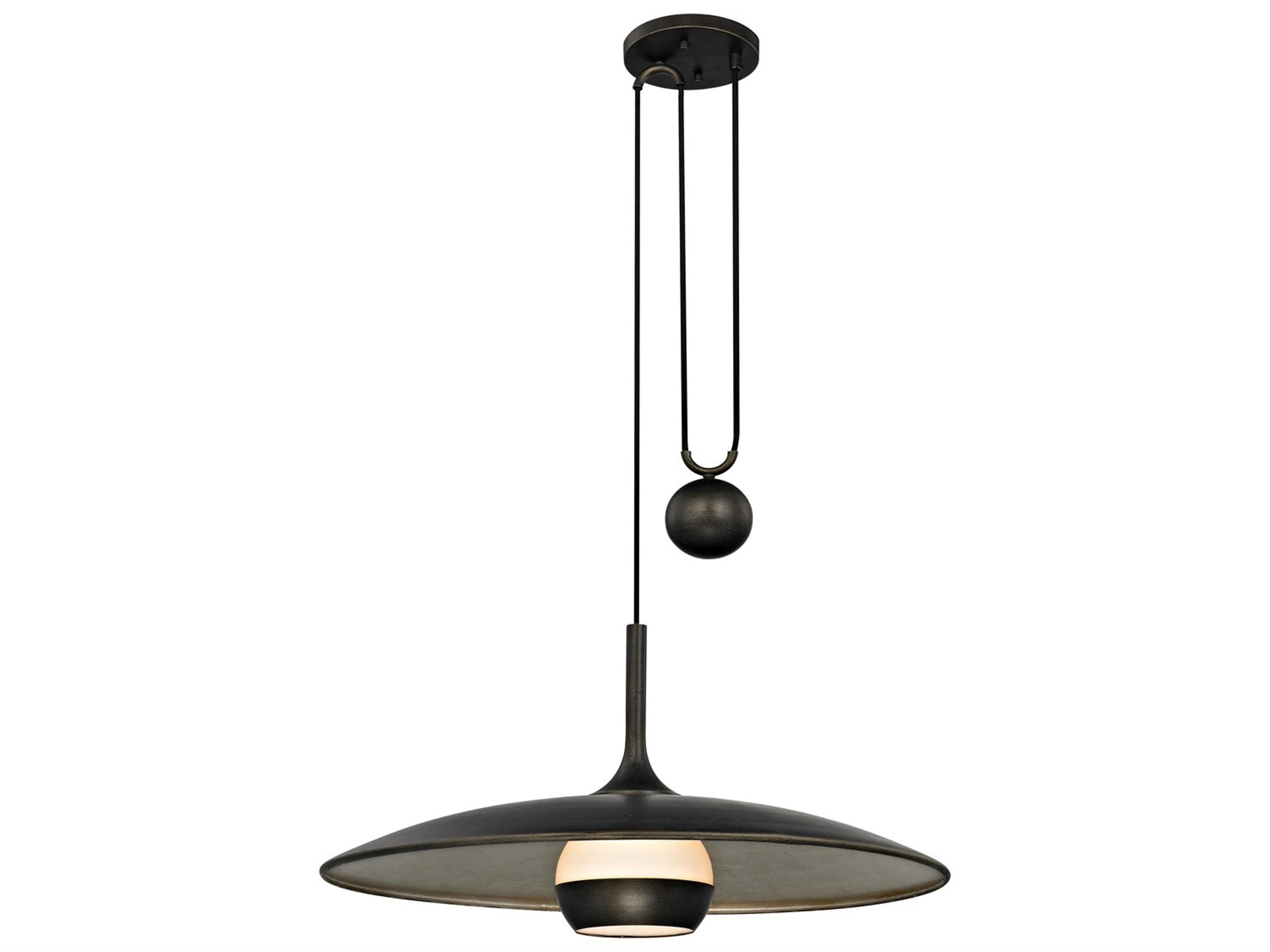 Troy Lighting Alchemy 1-Light Vintage Bronze Silver Glass LED Bell Pendant