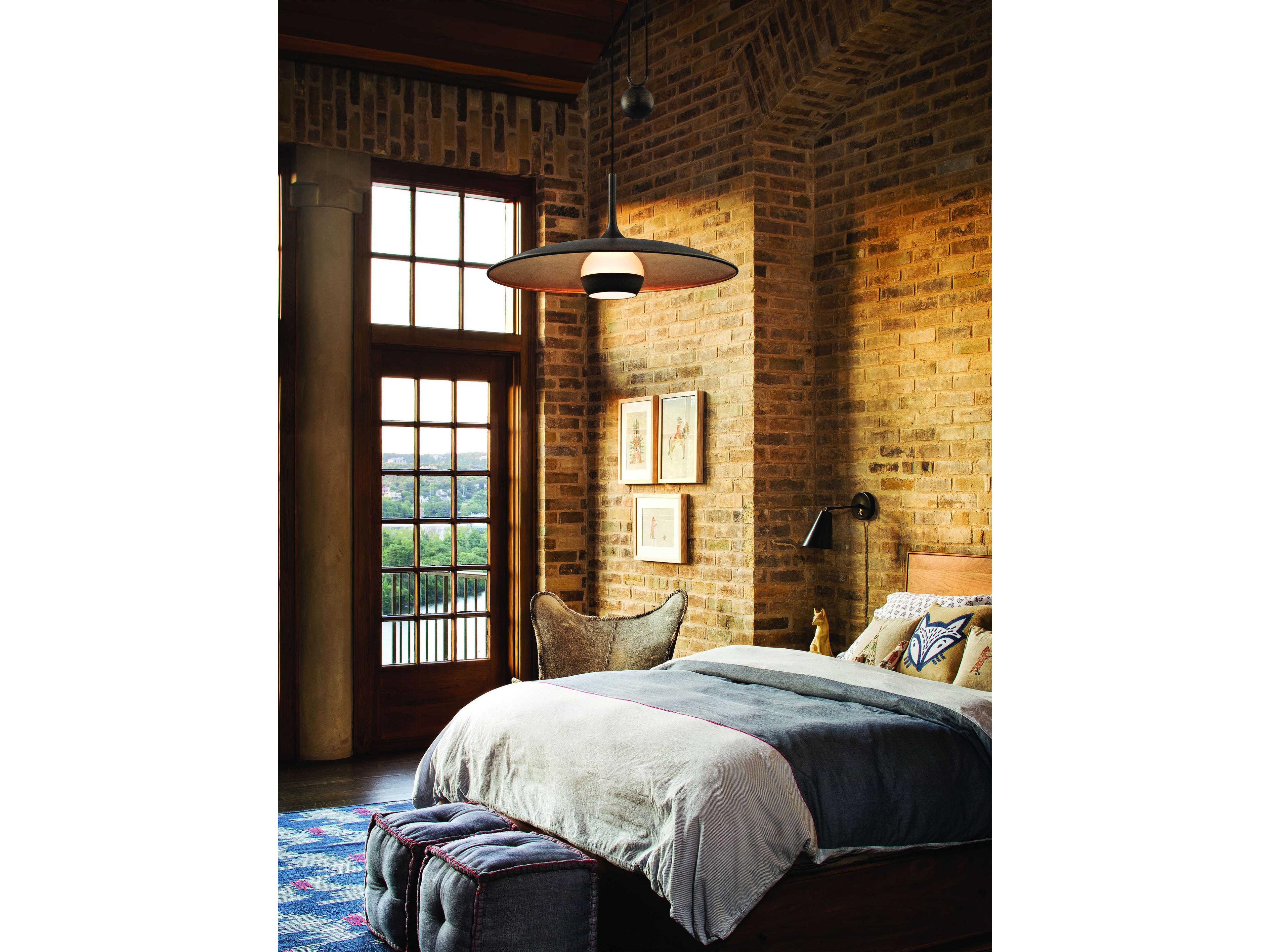 Troy Lighting Alchemy 1-Light Vintage Bronze Silver Glass LED Bell Pendant